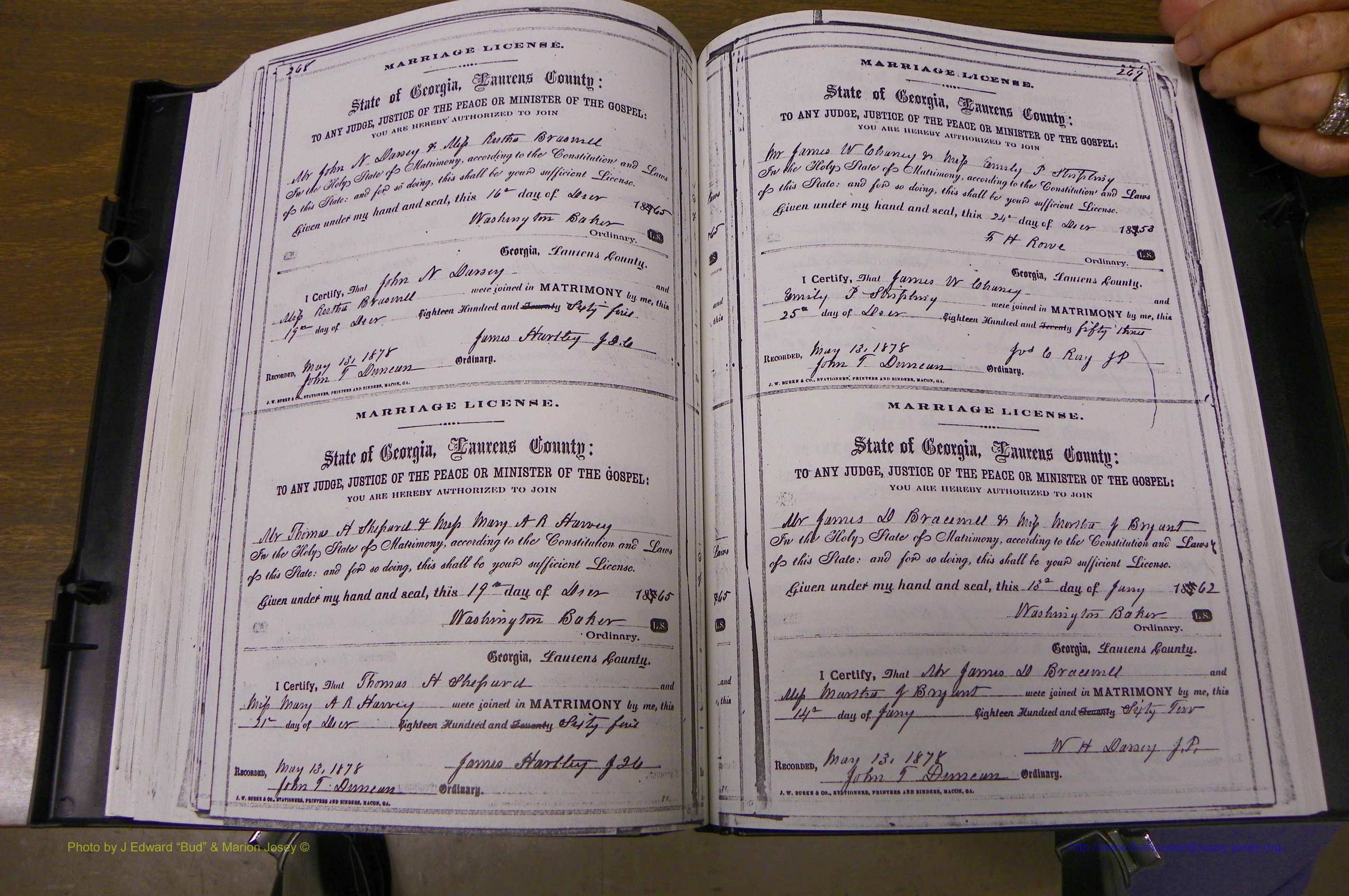 Laurens Co, GA, Marriages 1870 - 1879, P 268-269.JPG