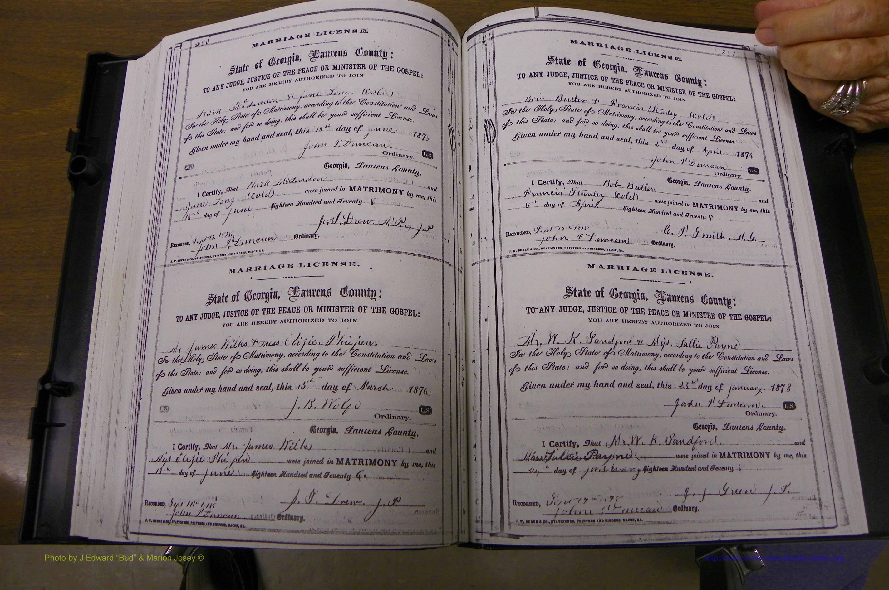 Laurens Co, GA, Marriages 1870 - 1879, P 280-281.JPG