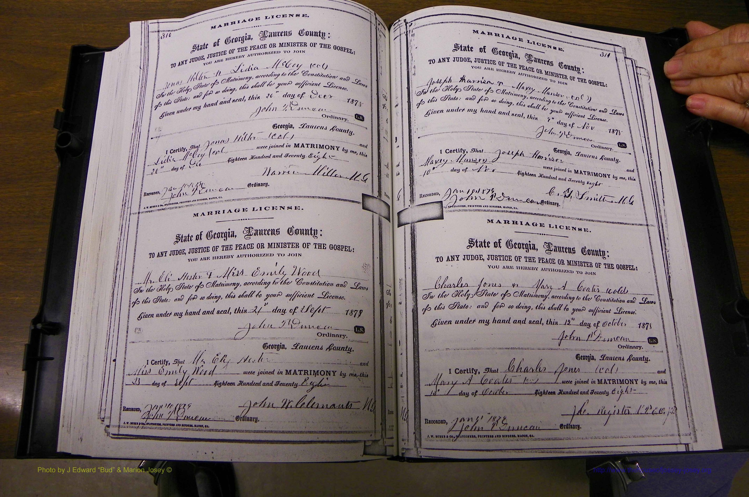 Laurens Co, GA, Marriages 1870 - 1879, P 310-311.JPG