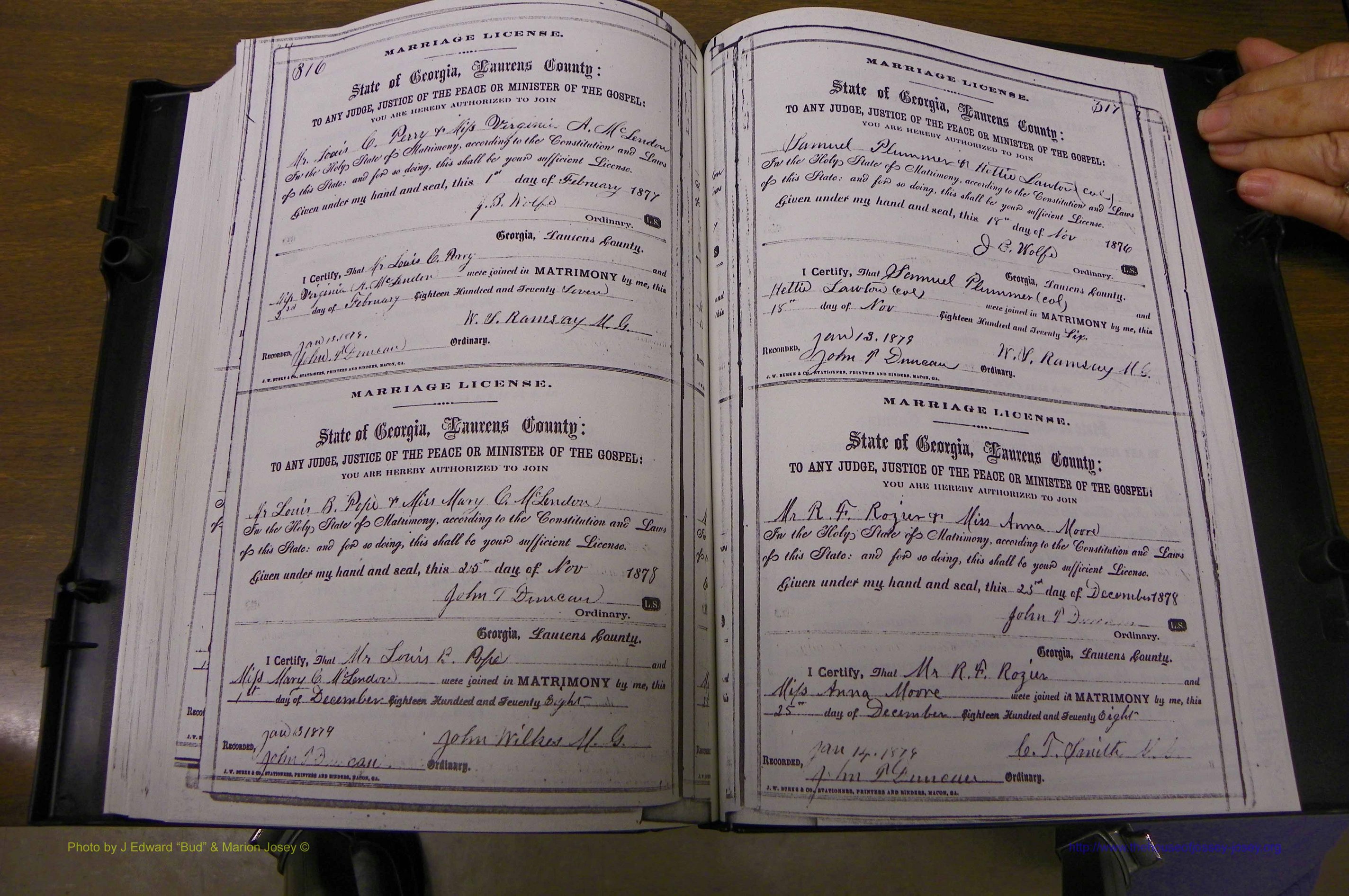 Laurens Co, GA, Marriages 1870 - 1879, P 316-317.JPG