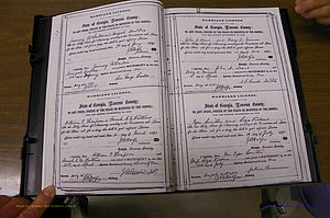 Laurens Co, GA, Marriages 1870 - 1879, P 016-017.JPG
