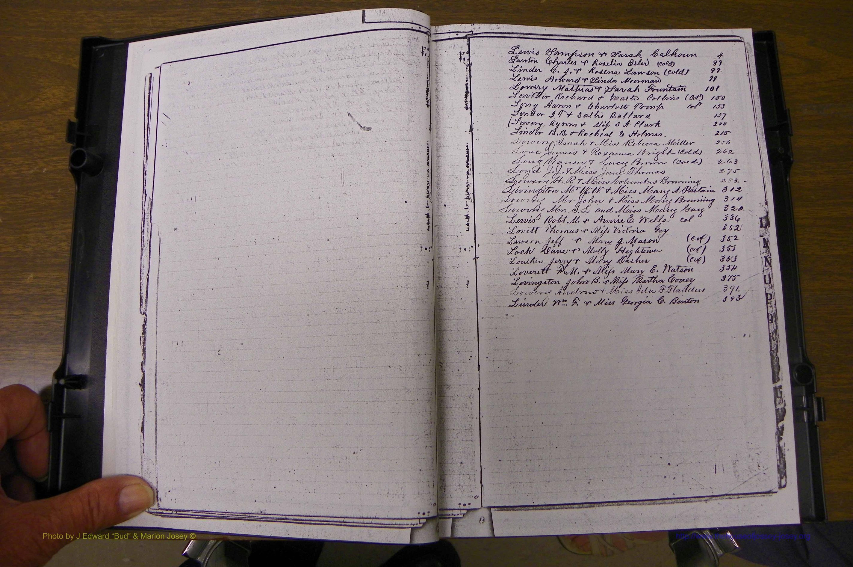 Laurens Co, GA, Marriages 1879 - 1886, Index L.JPG