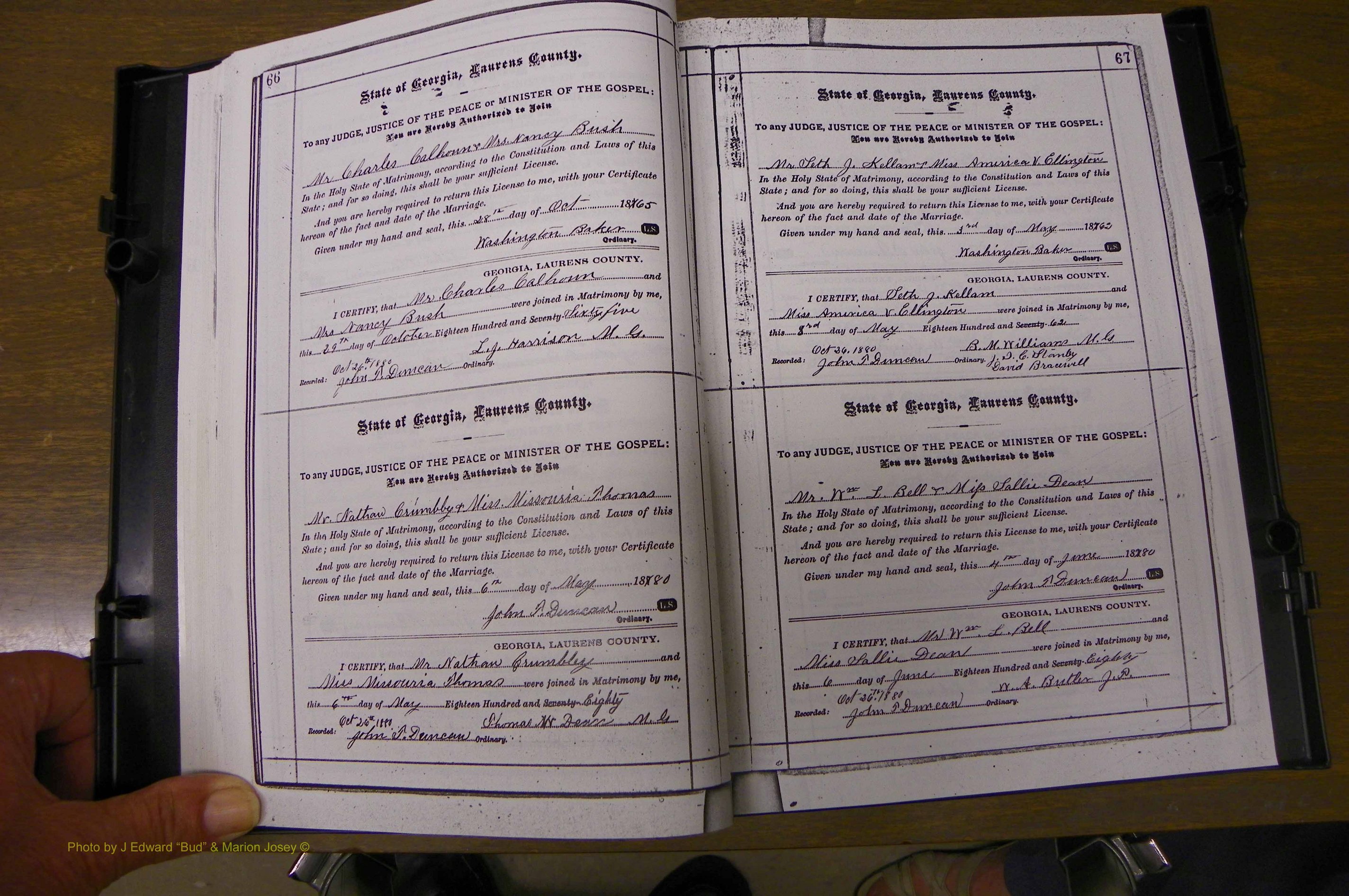 Laurens Co, GA, Marriages 1879 - 1886, P 066-067.JPG