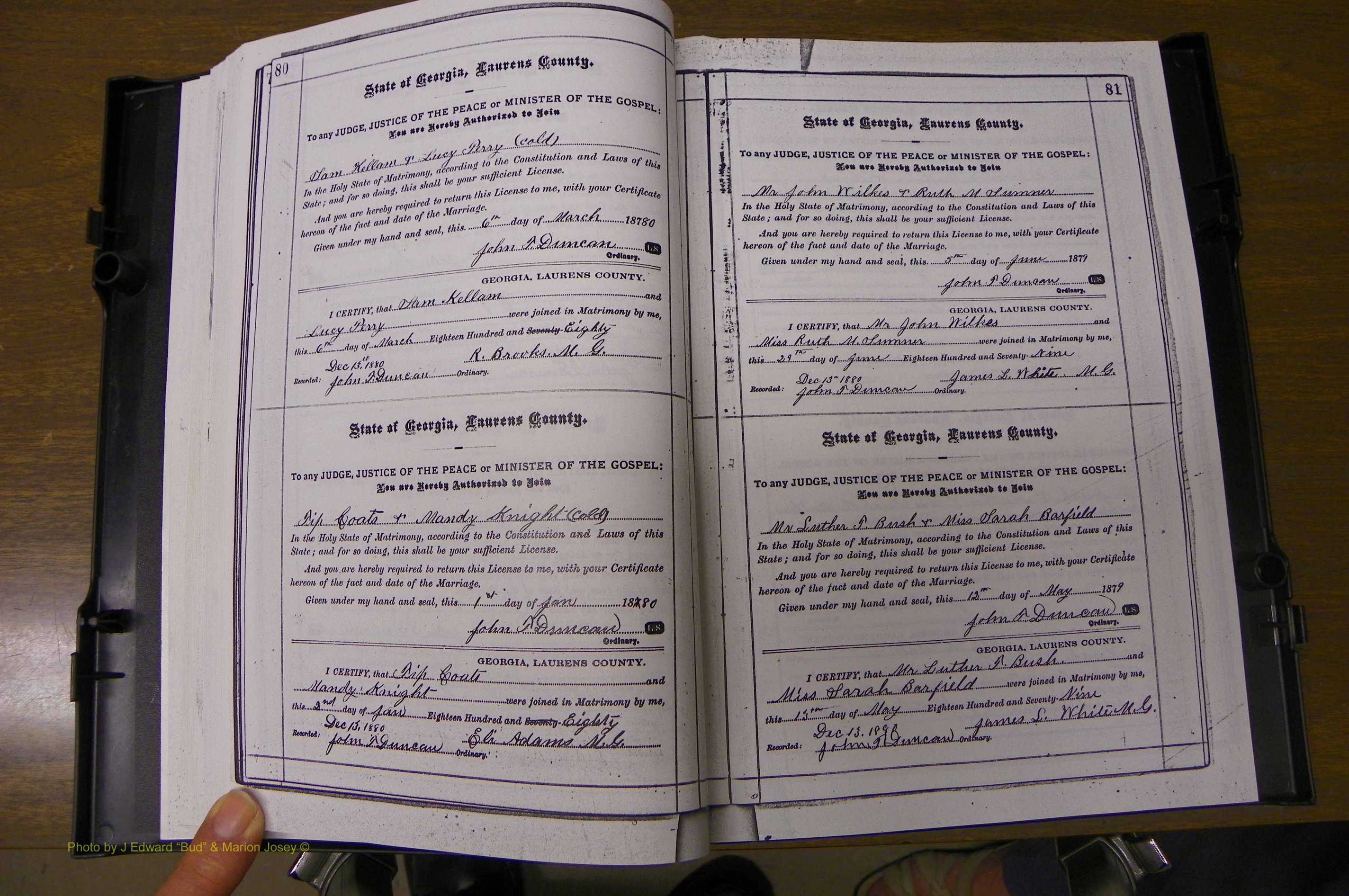 Laurens Co, GA, Marriages 1879 - 1886, P 080-081.JPG