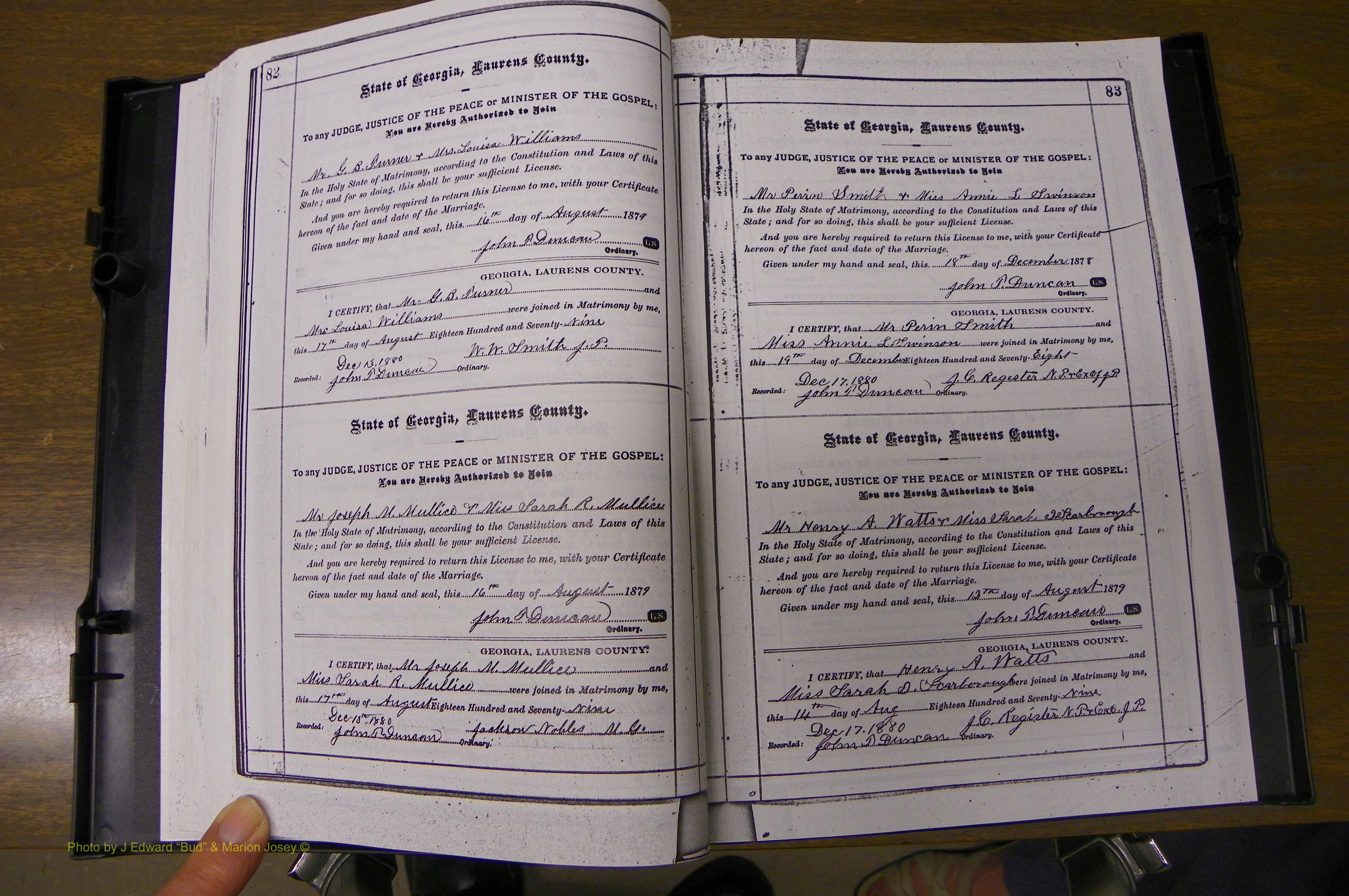 Laurens Co, GA, Marriages 1879 - 1886, P 082-083.JPG
