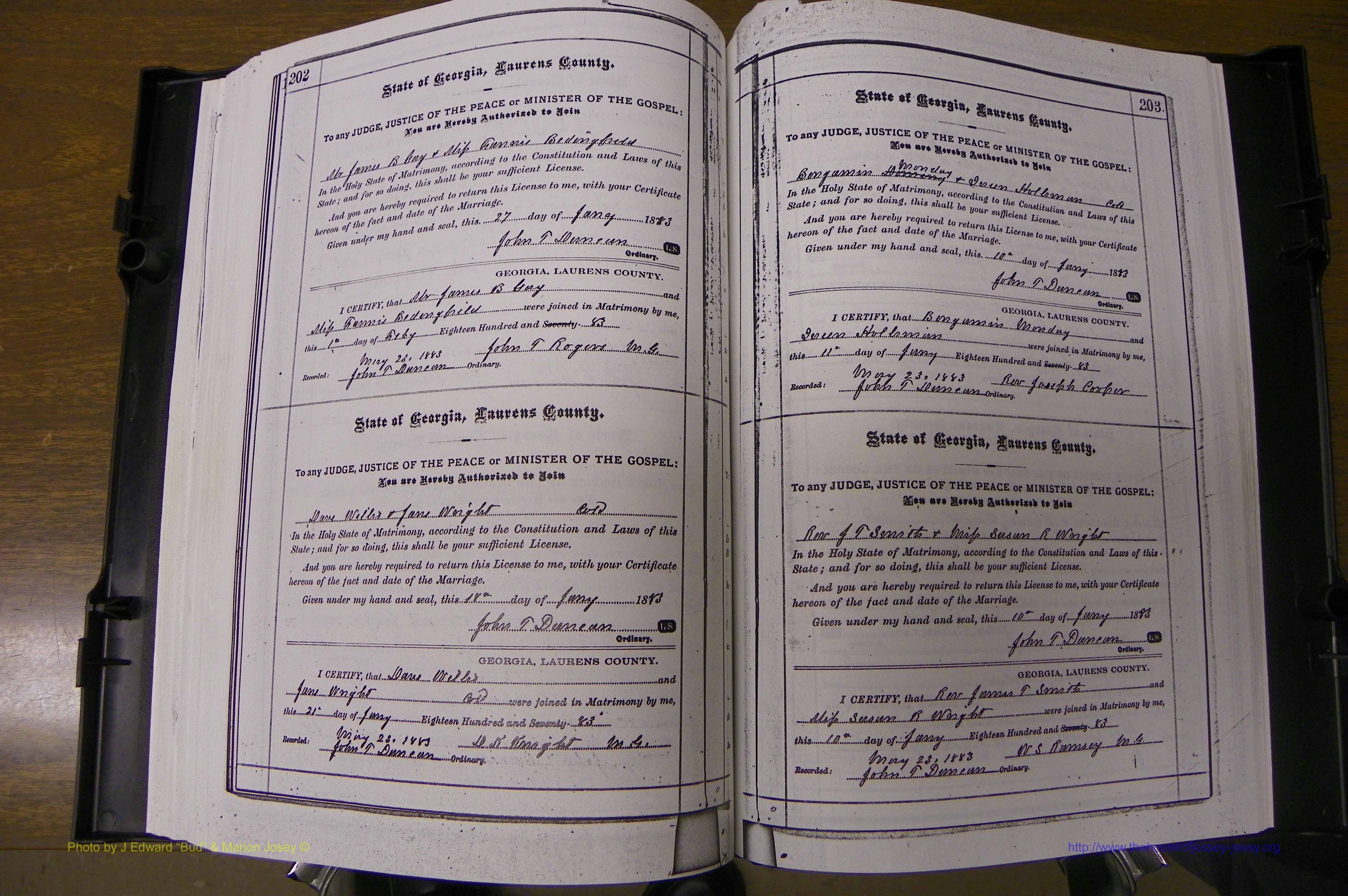 Laurens Co, GA, Marriages 1879 - 1886, P 202-203.JPG