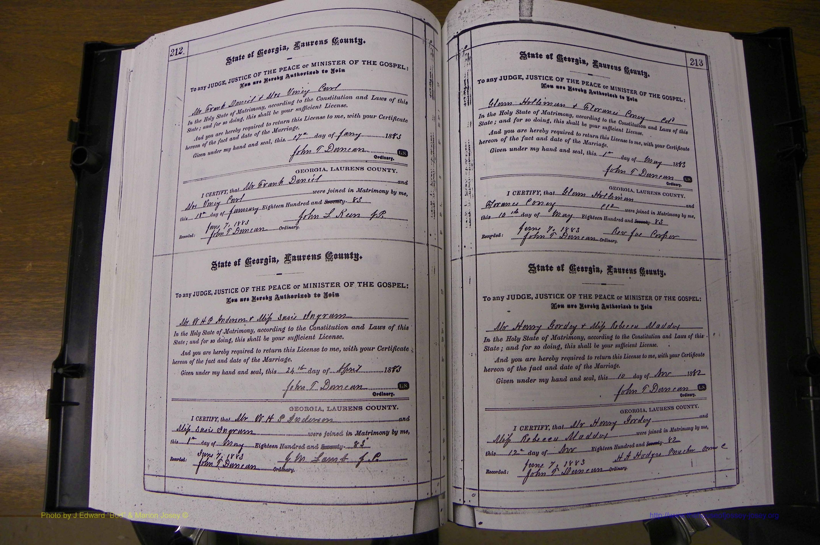 Laurens Co, GA, Marriages 1879 - 1886, P 212-213.JPG