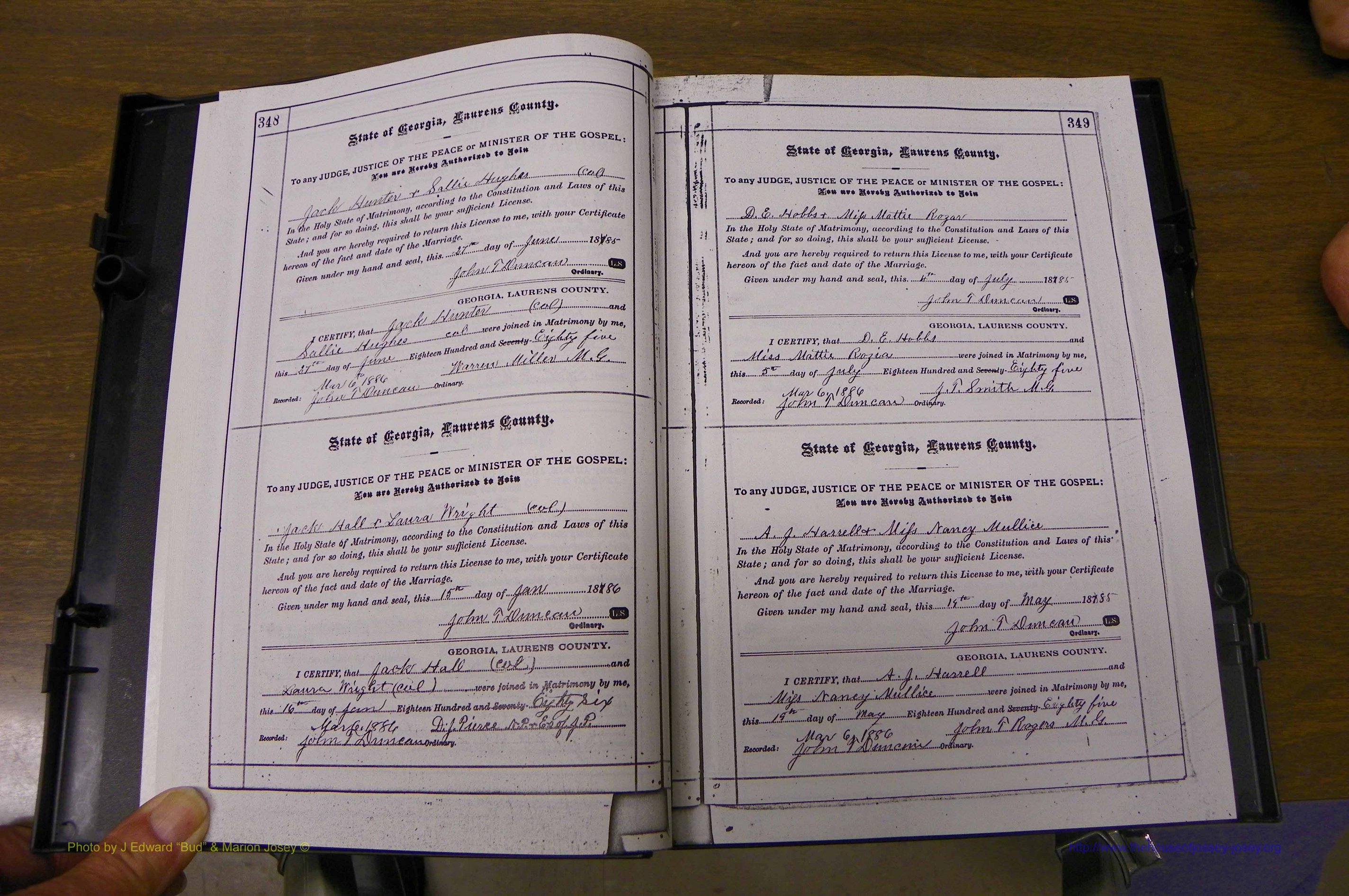 Laurens Co, GA, Marriages 1879 - 1886, P 348-349.JPG