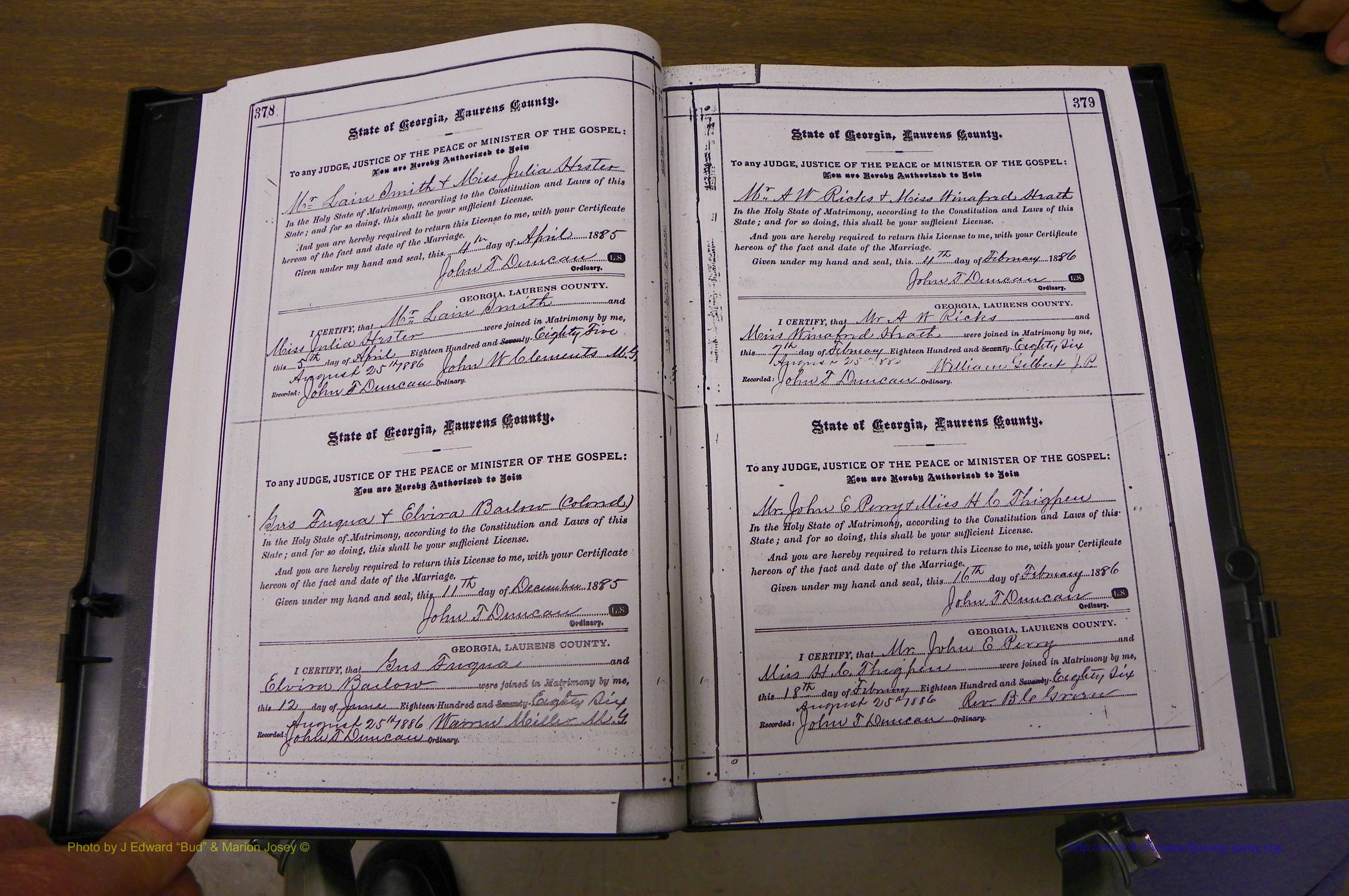 Laurens Co, GA, Marriages 1879 - 1886, P 378-379.JPG