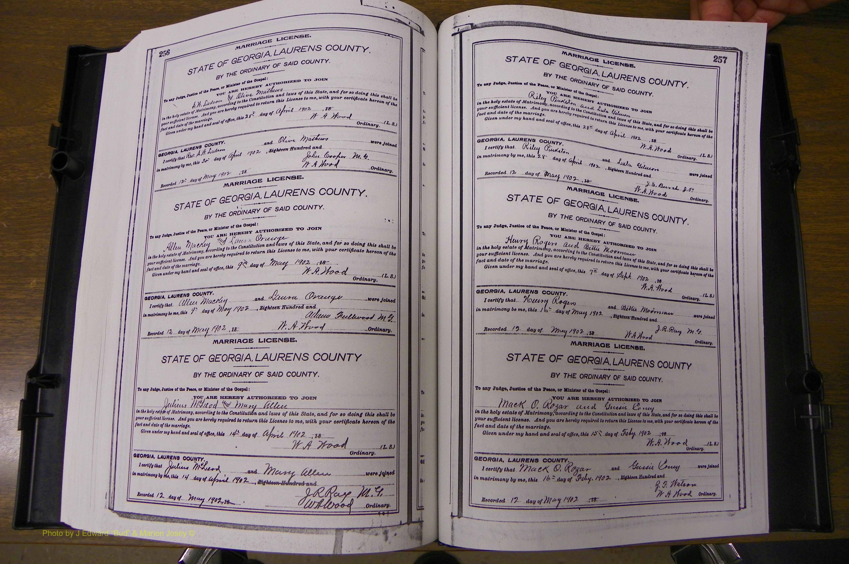 Laurens Co, GA, Marriages Book M, 1905 - 1915, Colored, P 256-257.JPG