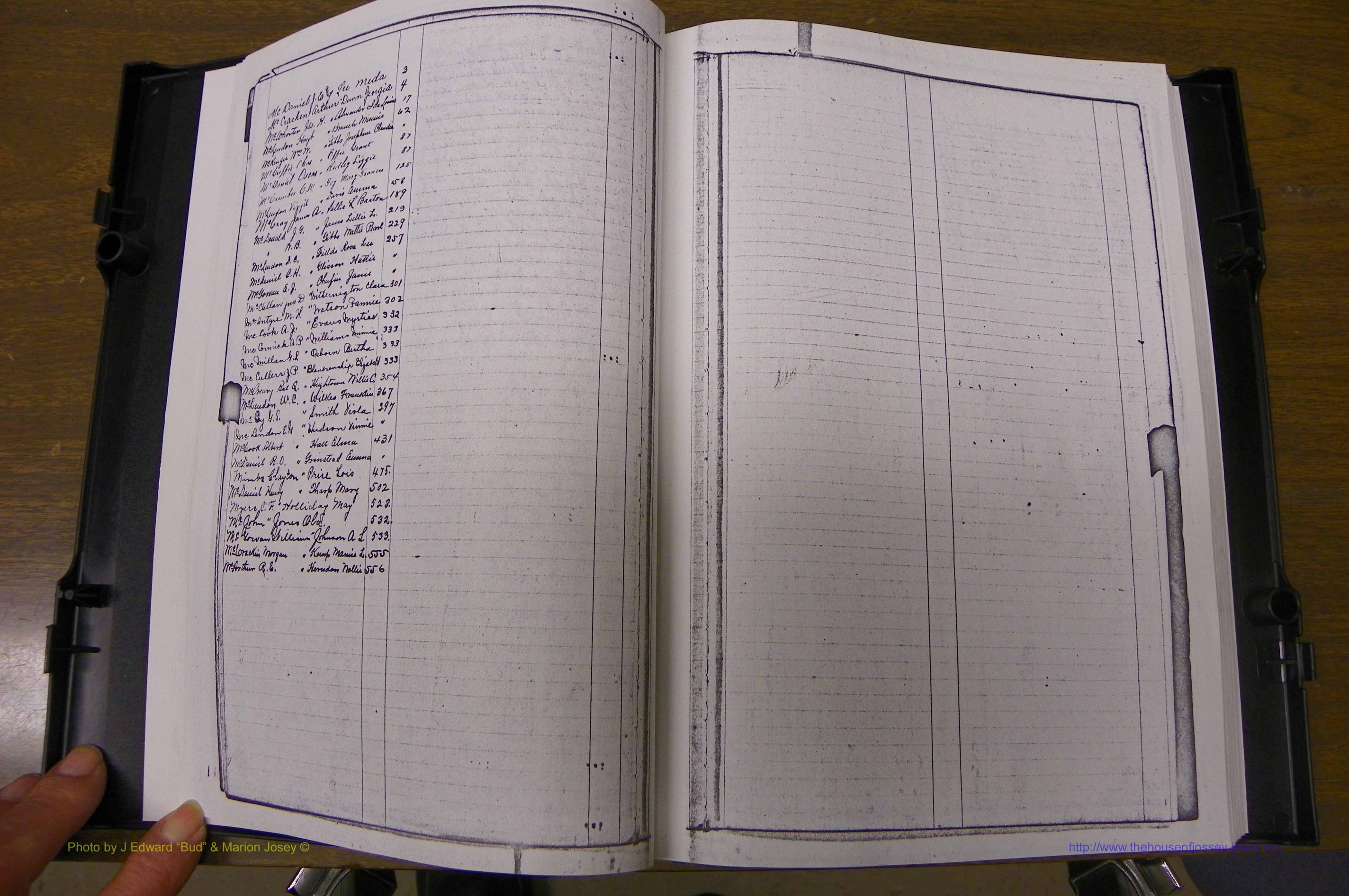 Laurens Co, GA, Marriages Book N, 1905 - 1915, White, Index Mc.JPG