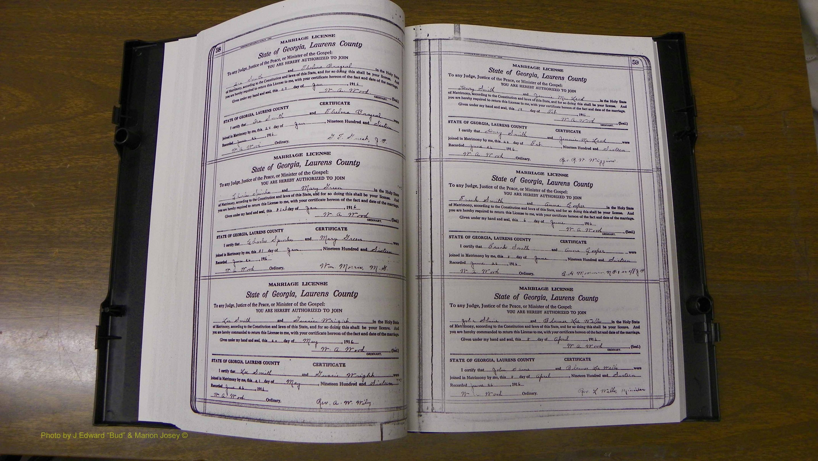 Laurens Co, GA, Marriages Book Q, 1915 - 1933, Colored, P 058-059.JPG