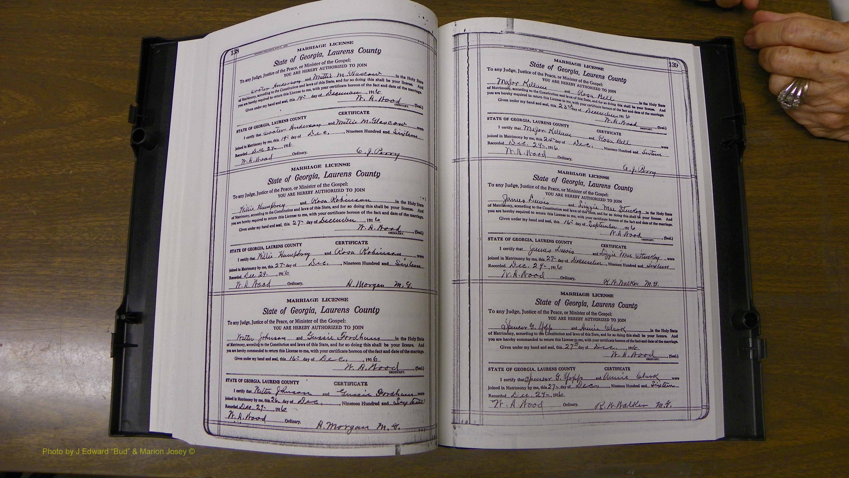 Laurens Co, GA, Marriages Book Q, 1915 - 1933, Colored, P 138-139.JPG