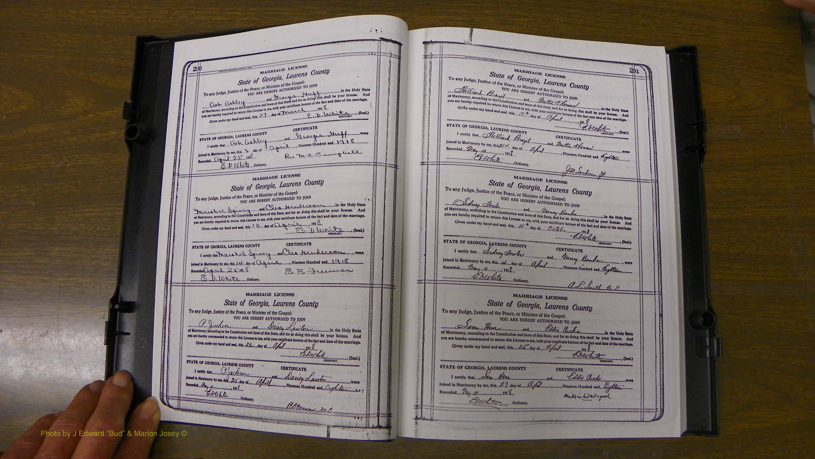 Laurens Co, GA, Marriages Book Q, 1915 - 1933, Colored, P 290-291.JPG