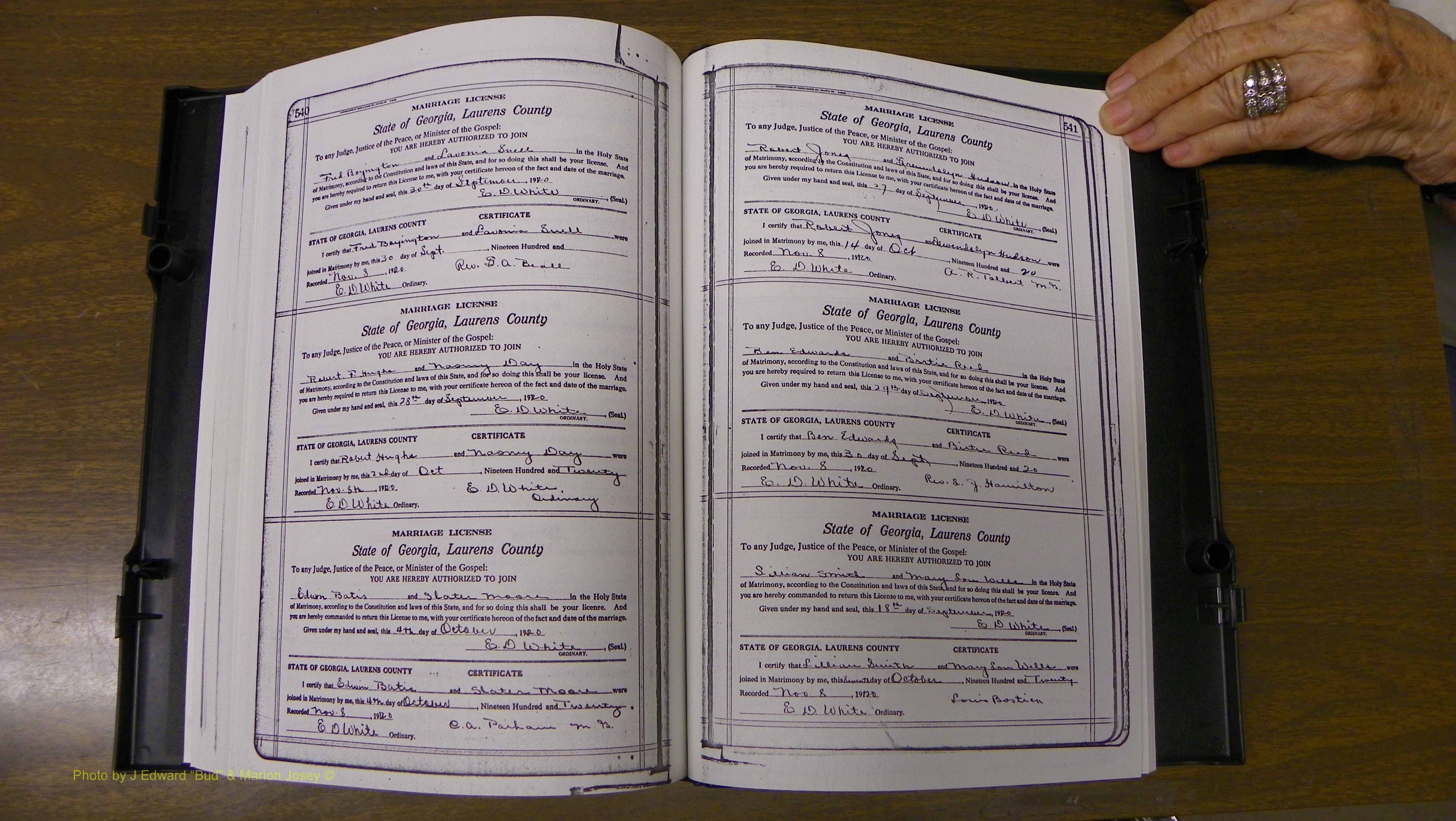 Laurens Co, GA, Marriages Book Q, 1915 - 1933, Colored, P 540-541.JPG