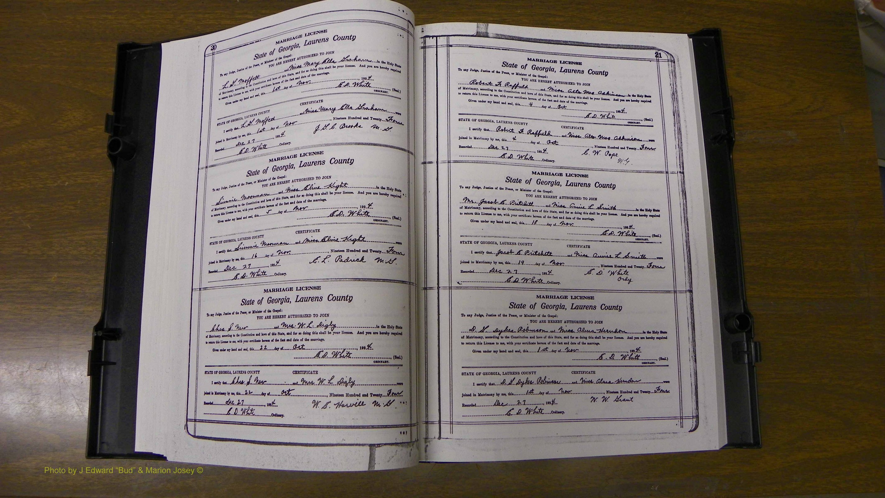 Laurens Co, GA, Marriages Book S, 1924 - 1934, White, P 020-021.JPG