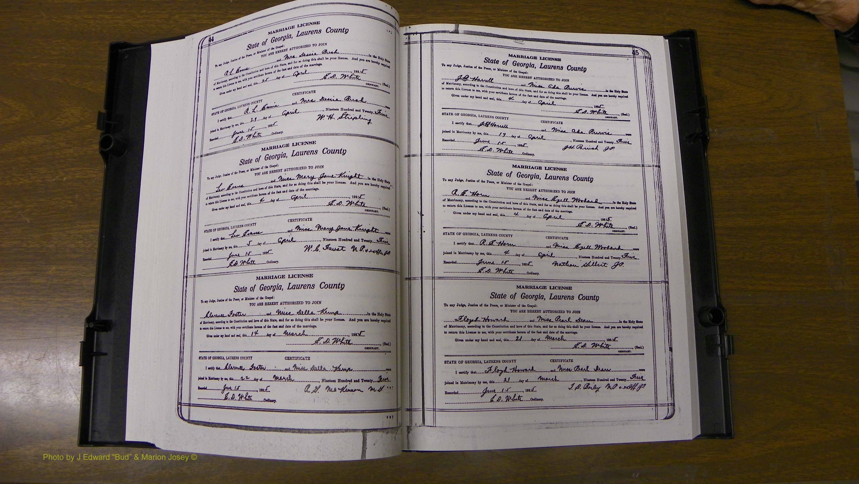 Laurens Co, GA, Marriages Book S, 1924 - 1934, White, P 044-045.JPG