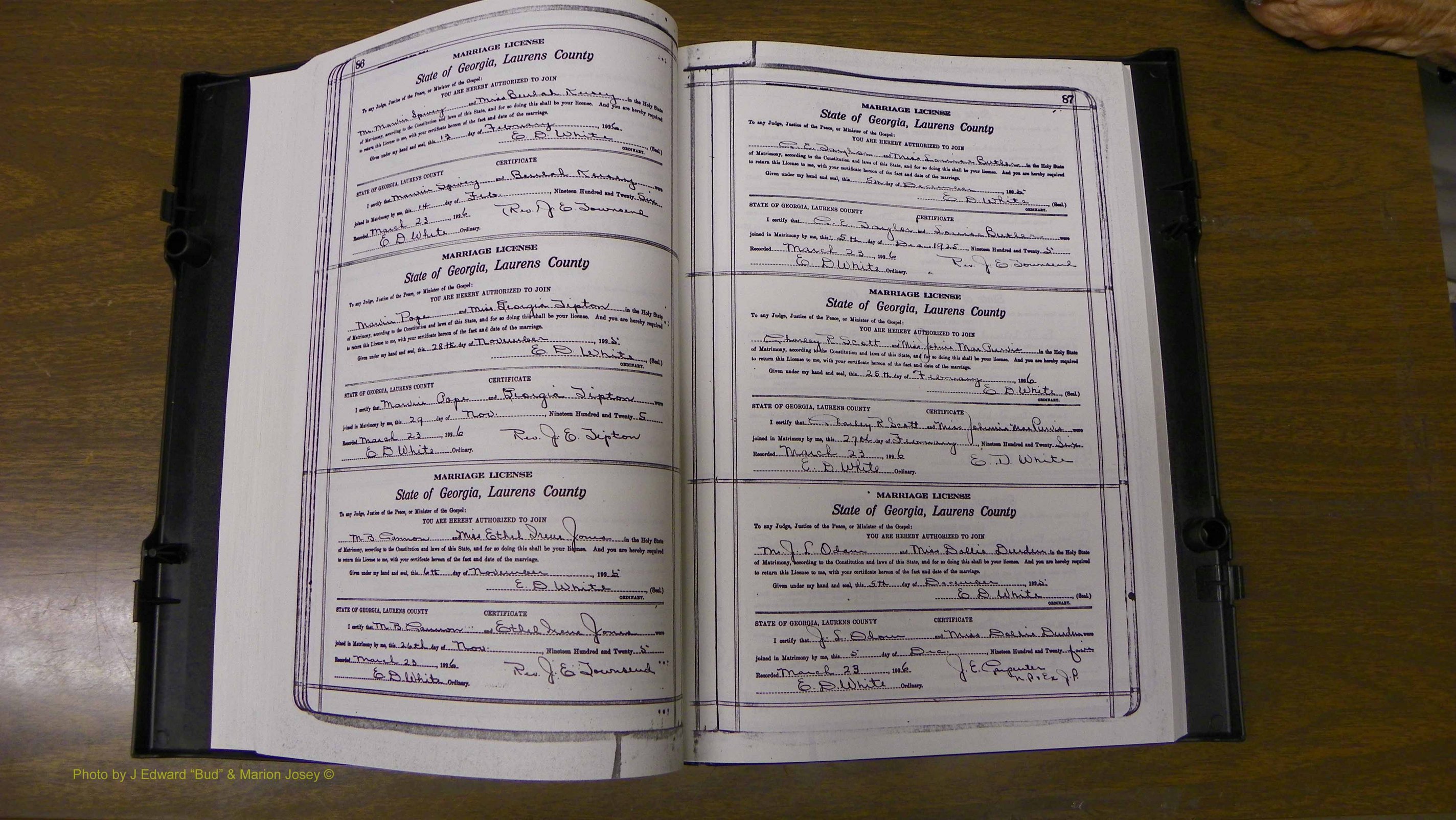 Laurens Co, GA, Marriages Book S, 1924 - 1934, White, P 086-087.JPG