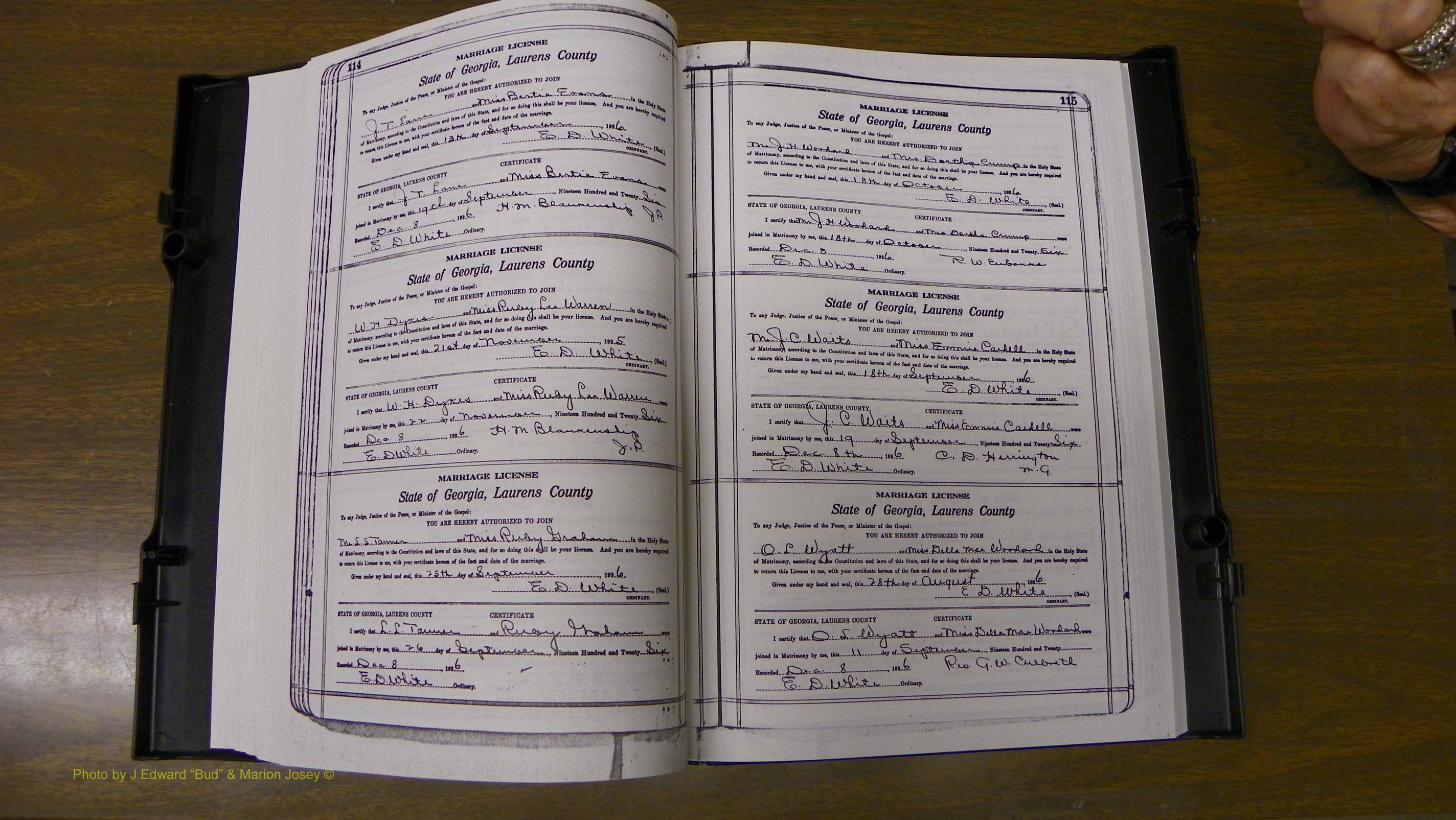 Laurens Co, GA, Marriages Book S, 1924 - 1934, White, P 114-115.JPG