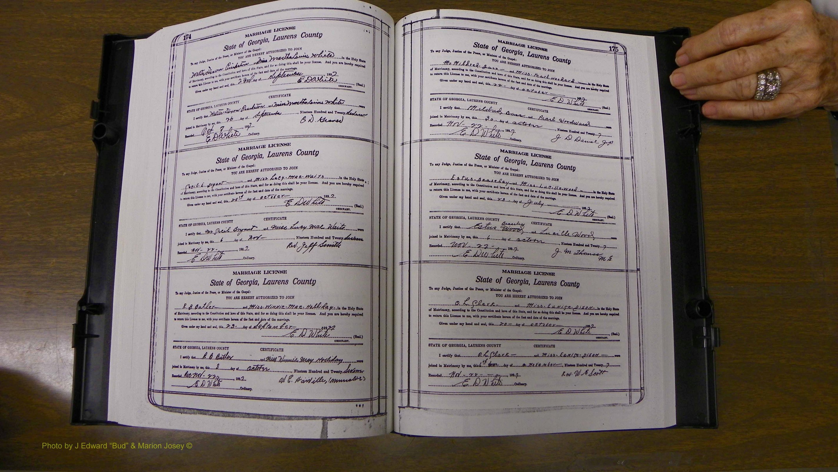 Laurens Co, GA, Marriages Book S, 1924 - 1934, White, P 174-175.JPG
