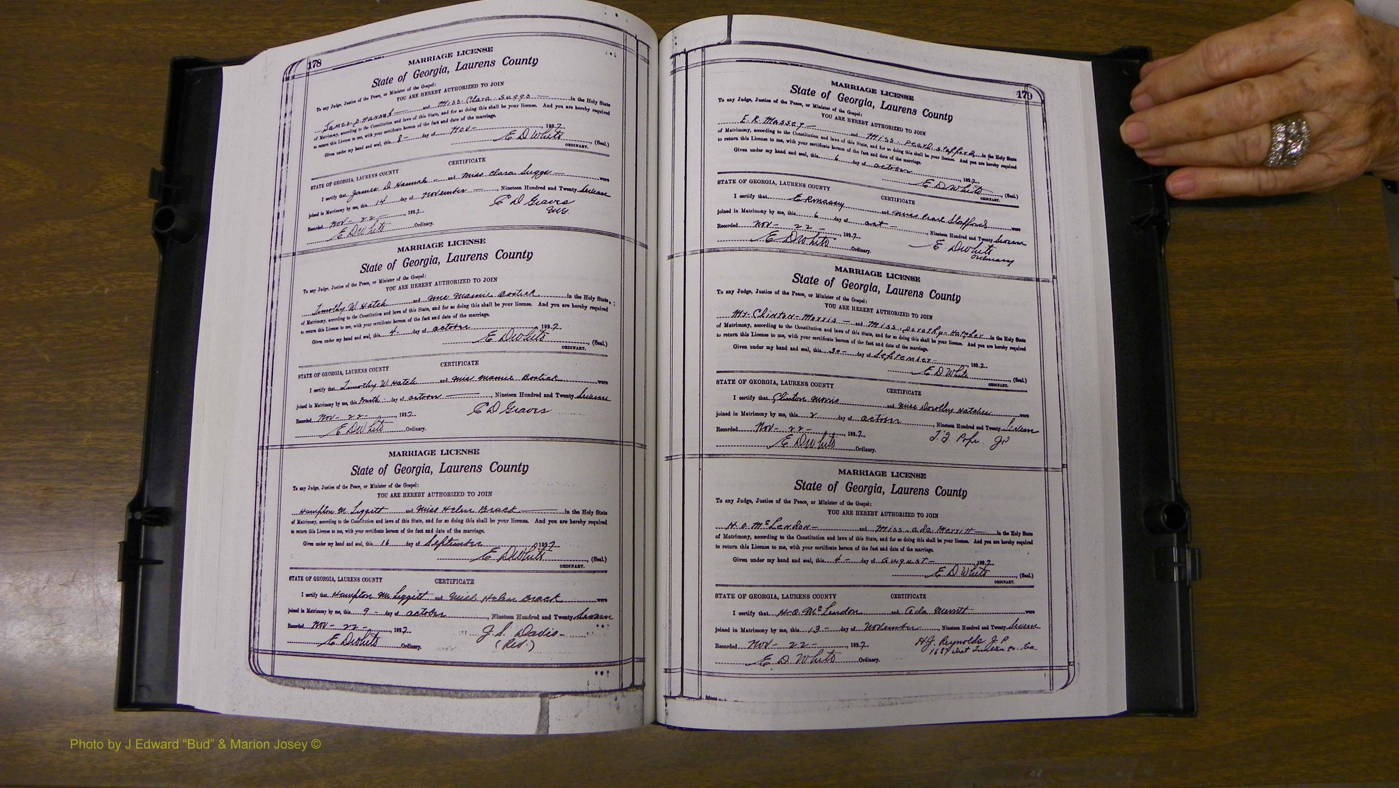 Laurens Co, GA, Marriages Book S, 1924 - 1934, White, P 178-179.JPG