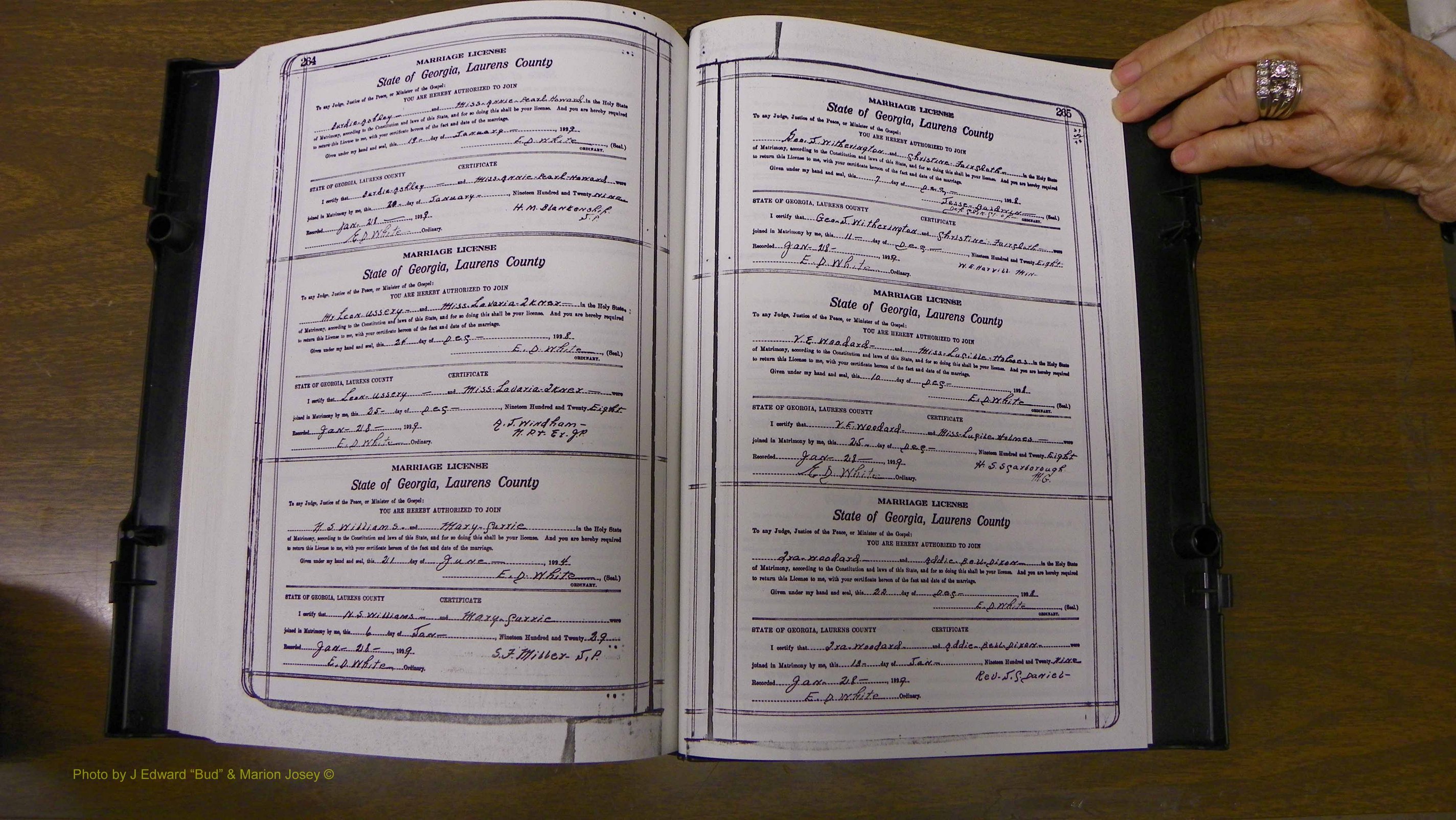 Laurens Co, GA, Marriages Book S, 1924 - 1934, White, P 264-265.JPG