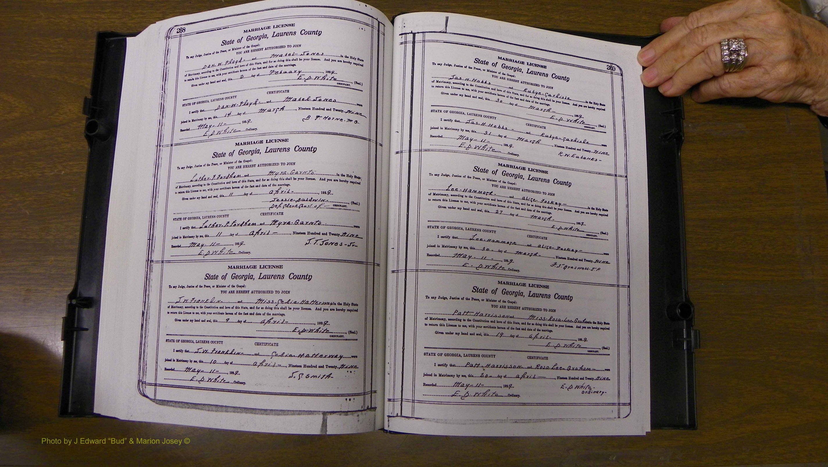 Laurens Co, GA, Marriages Book S, 1924 - 1934, White, P 268-269.JPG