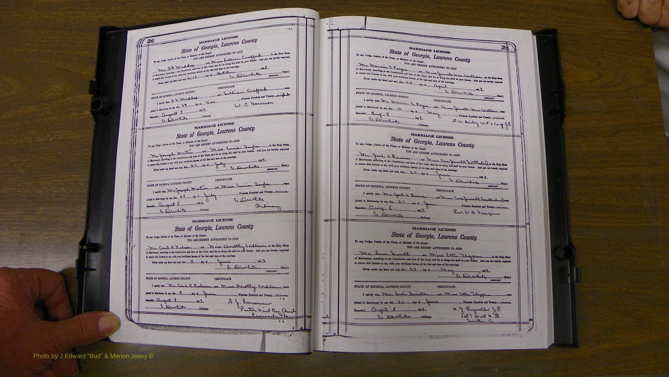 Laurens Co, GA, Marriages Book S, 1924 - 1934, White, P 280-281.JPG