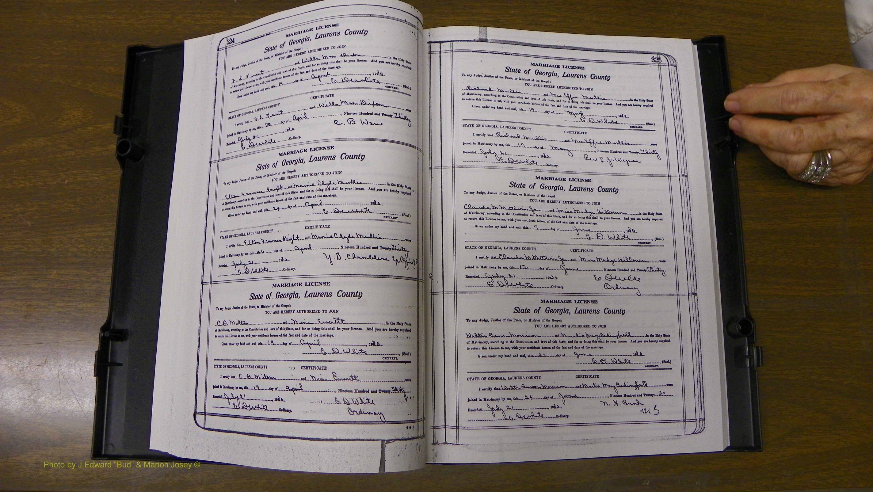 Laurens Co, GA, Marriages Book S, 1924 - 1934, White, P 324-325.JPG