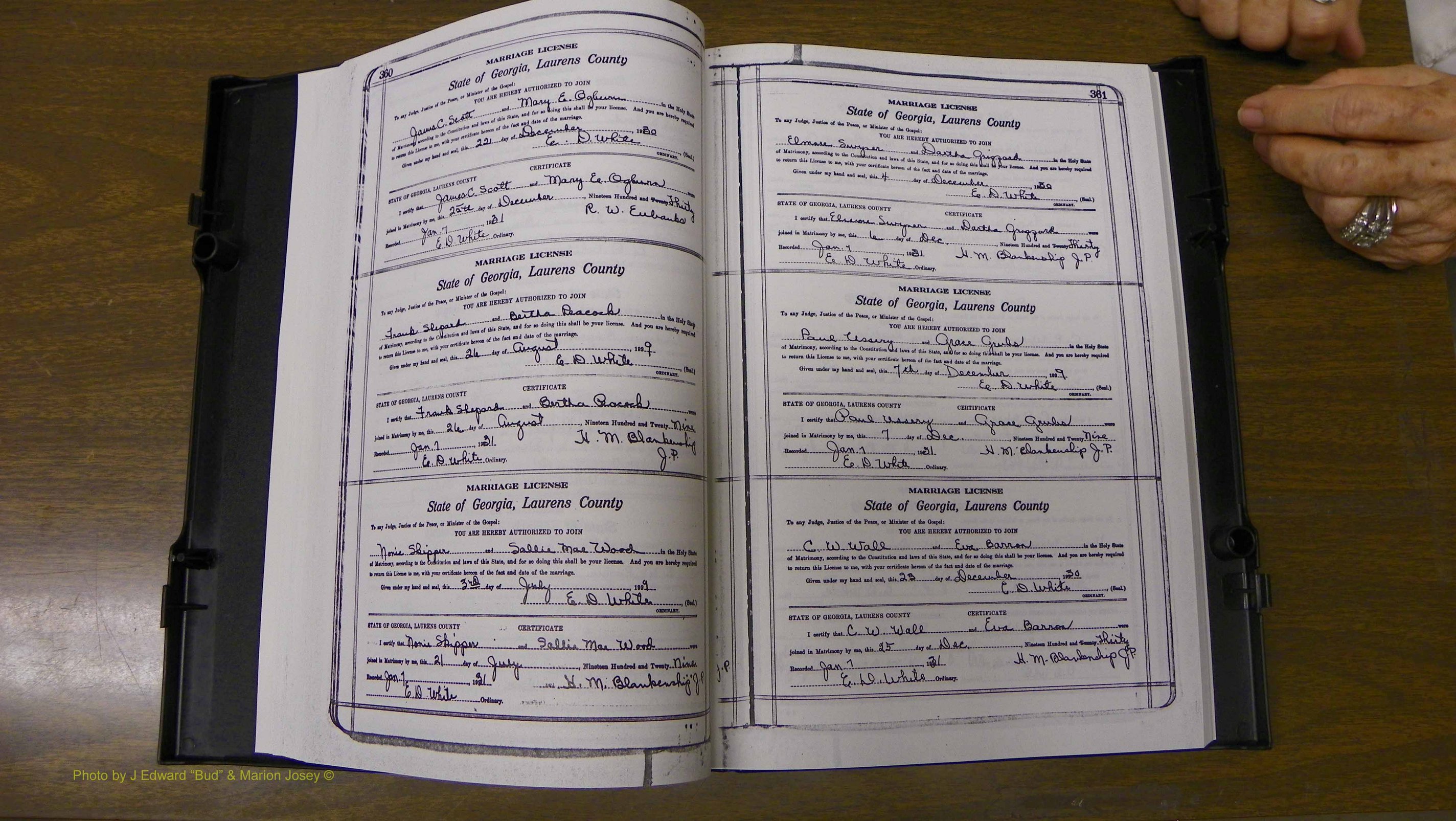 Laurens Co, GA, Marriages Book S, 1924 - 1934, White, P 360-361.JPG