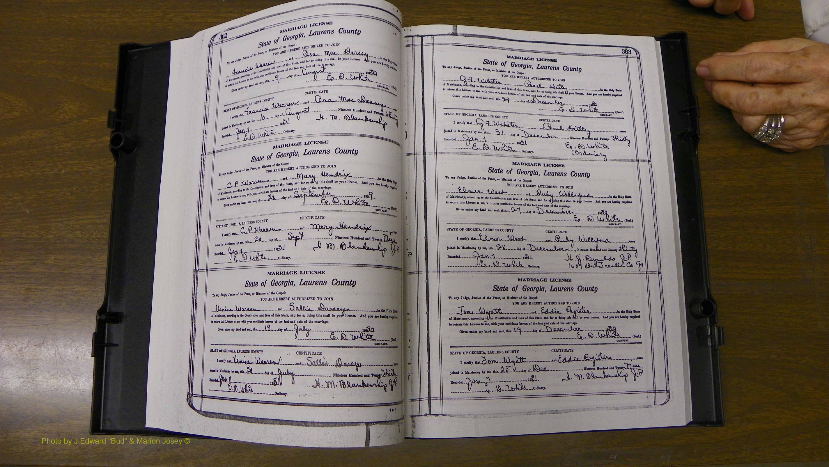 Laurens Co, GA, Marriages Book S, 1924 - 1934, White, P 362-363.JPG