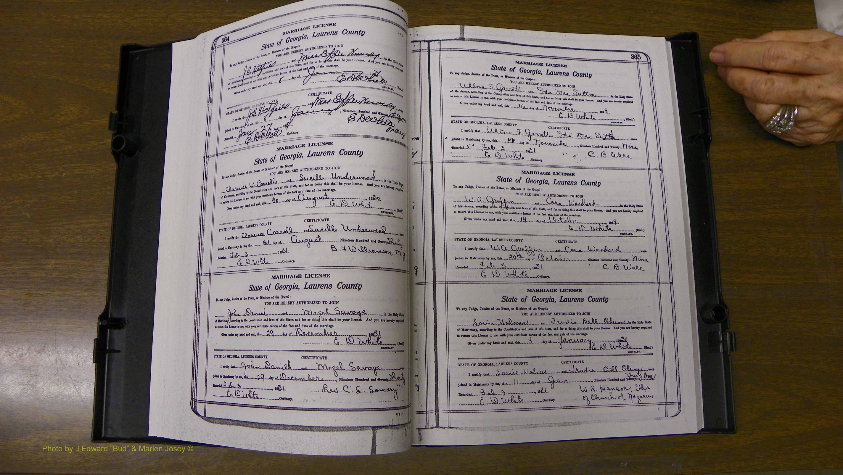 Laurens Co, GA, Marriages Book S, 1924 - 1934, White, P 364-365.JPG