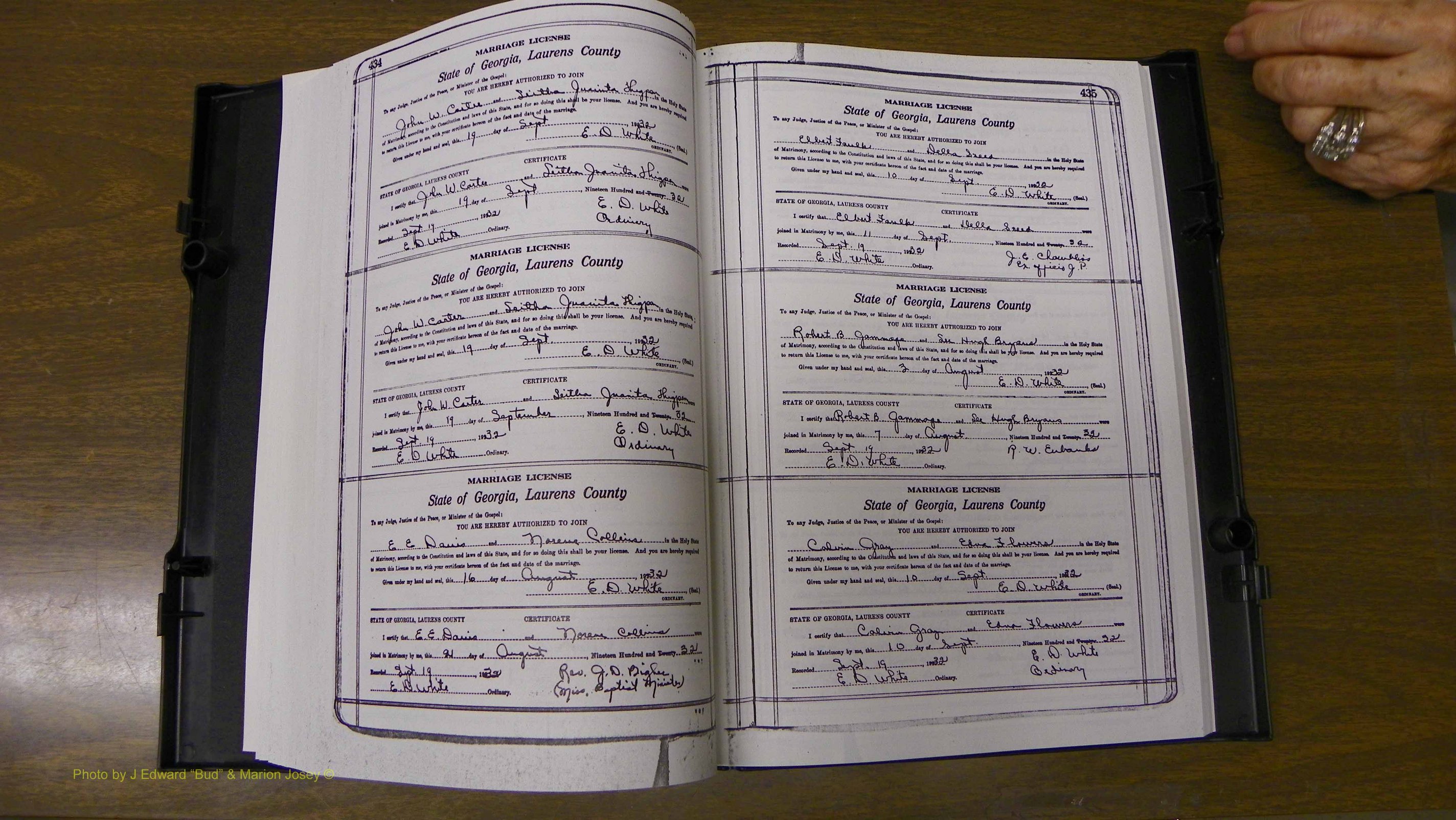 Laurens Co, GA, Marriages Book S, 1924 - 1934, White, P 434-435.JPG