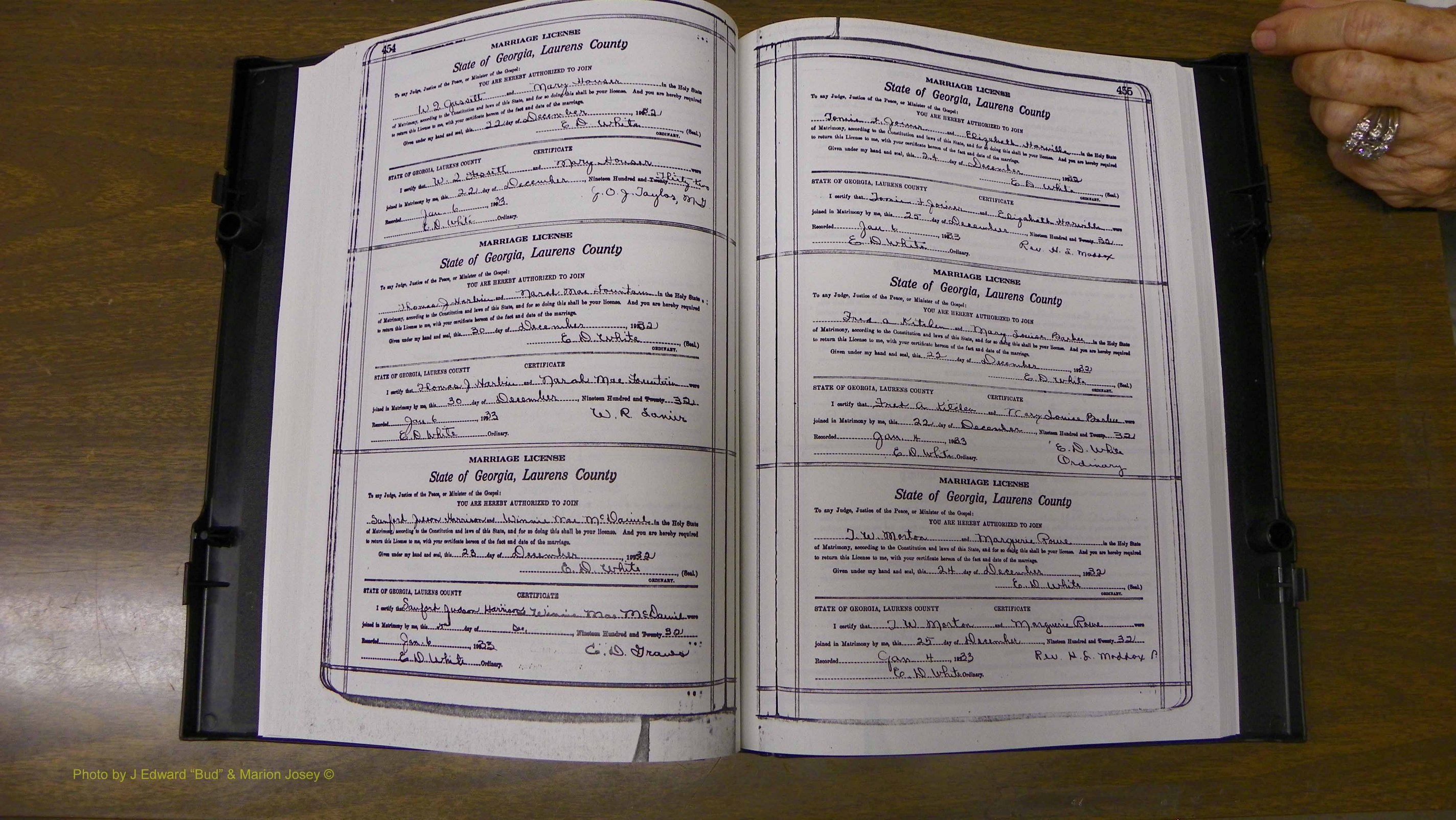 Laurens Co, GA, Marriages Book S, 1924 - 1934, White, P 454-455.JPG