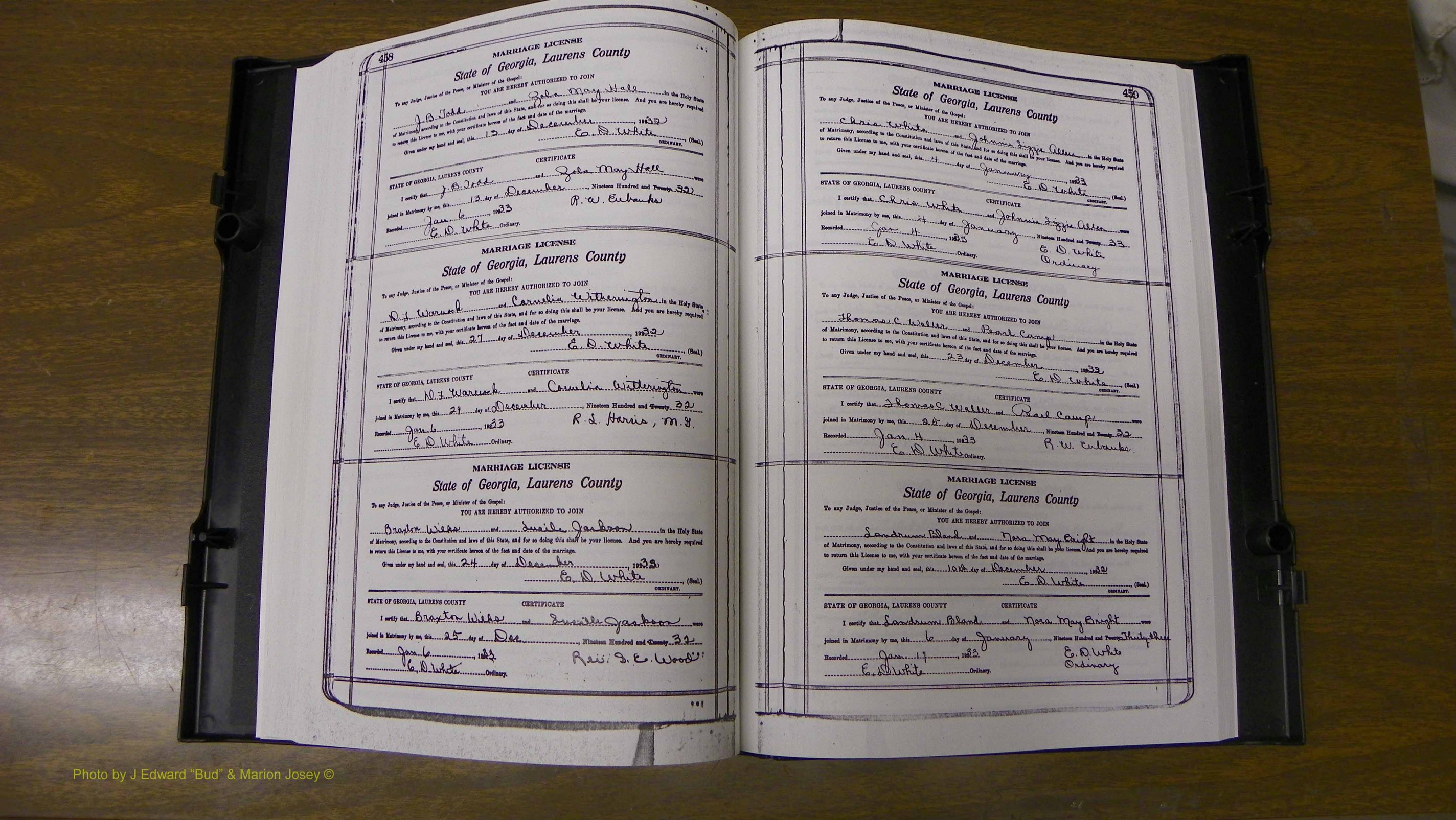 Laurens Co, GA, Marriages Book S, 1924 - 1934, White, P 458-459.JPG