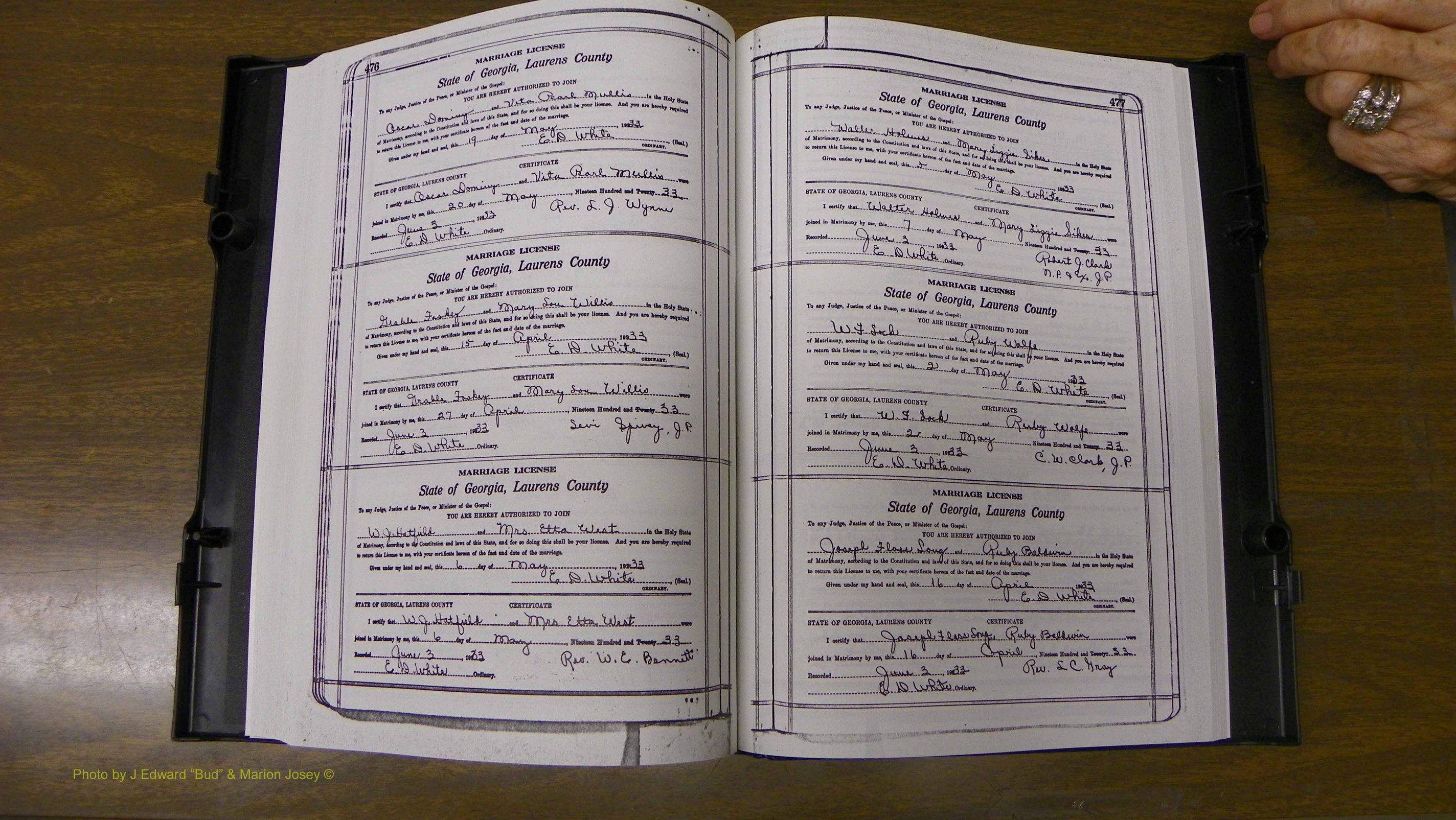 Laurens Co, GA, Marriages Book S, 1924 - 1934, White, P 476-477.JPG