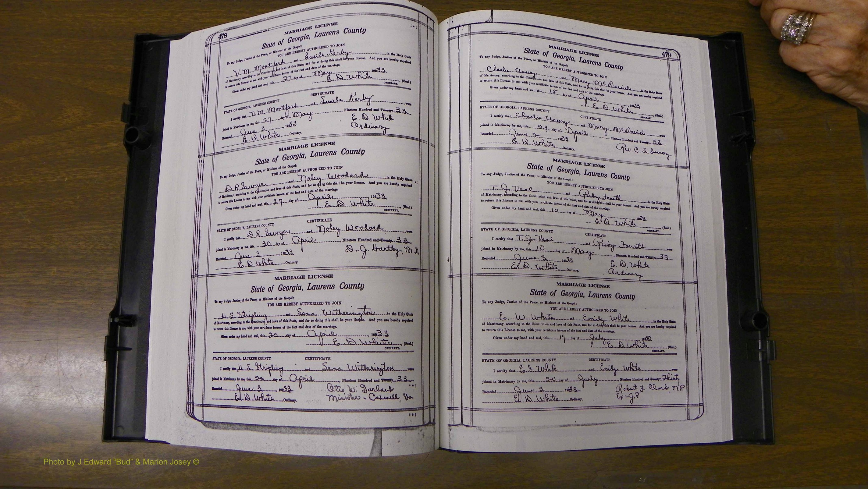 Laurens Co, GA, Marriages Book S, 1924 - 1934, White, P 478-479.JPG