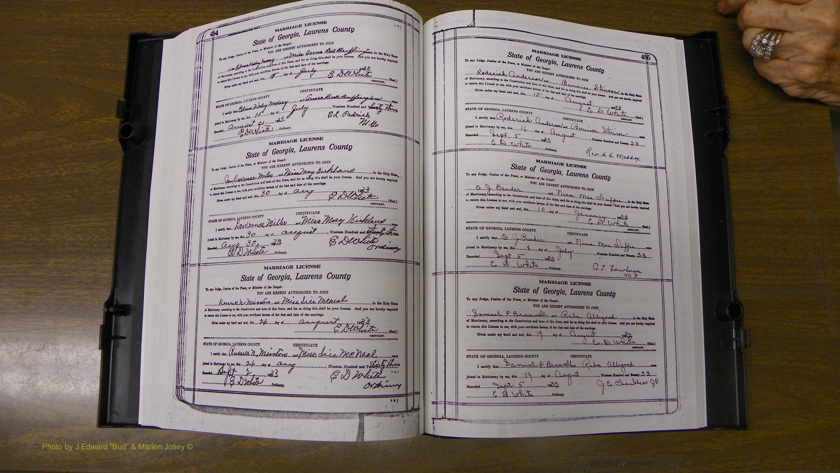 Laurens Co, GA, Marriages Book S, 1924 - 1934, White, P 484-485.JPG