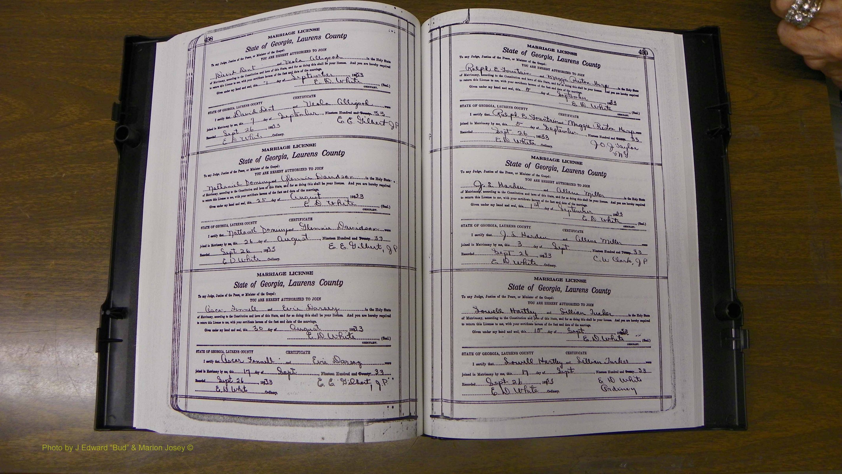 Laurens Co, GA, Marriages Book S, 1924 - 1934, White, P 498-499.JPG