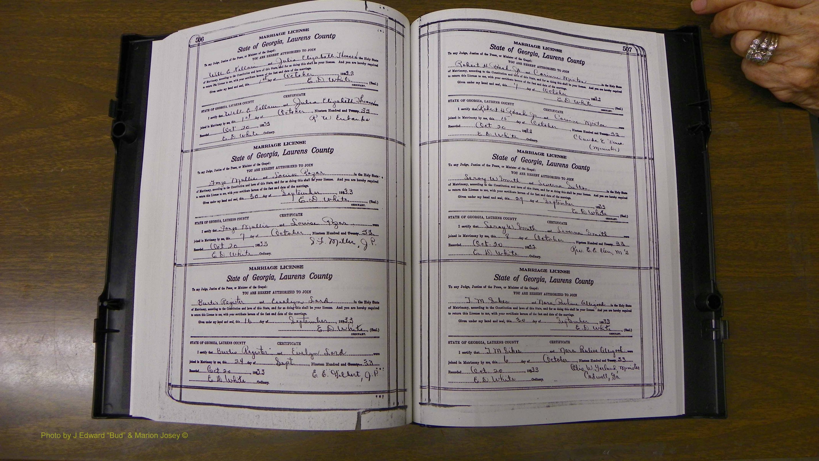 Laurens Co, GA, Marriages Book S, 1924 - 1934, White, P 506-507.JPG
