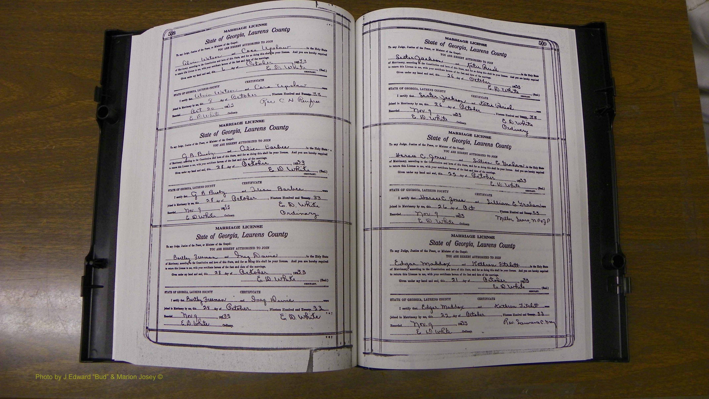 Laurens Co, GA, Marriages Book S, 1924 - 1934, White, P 508-509.JPG