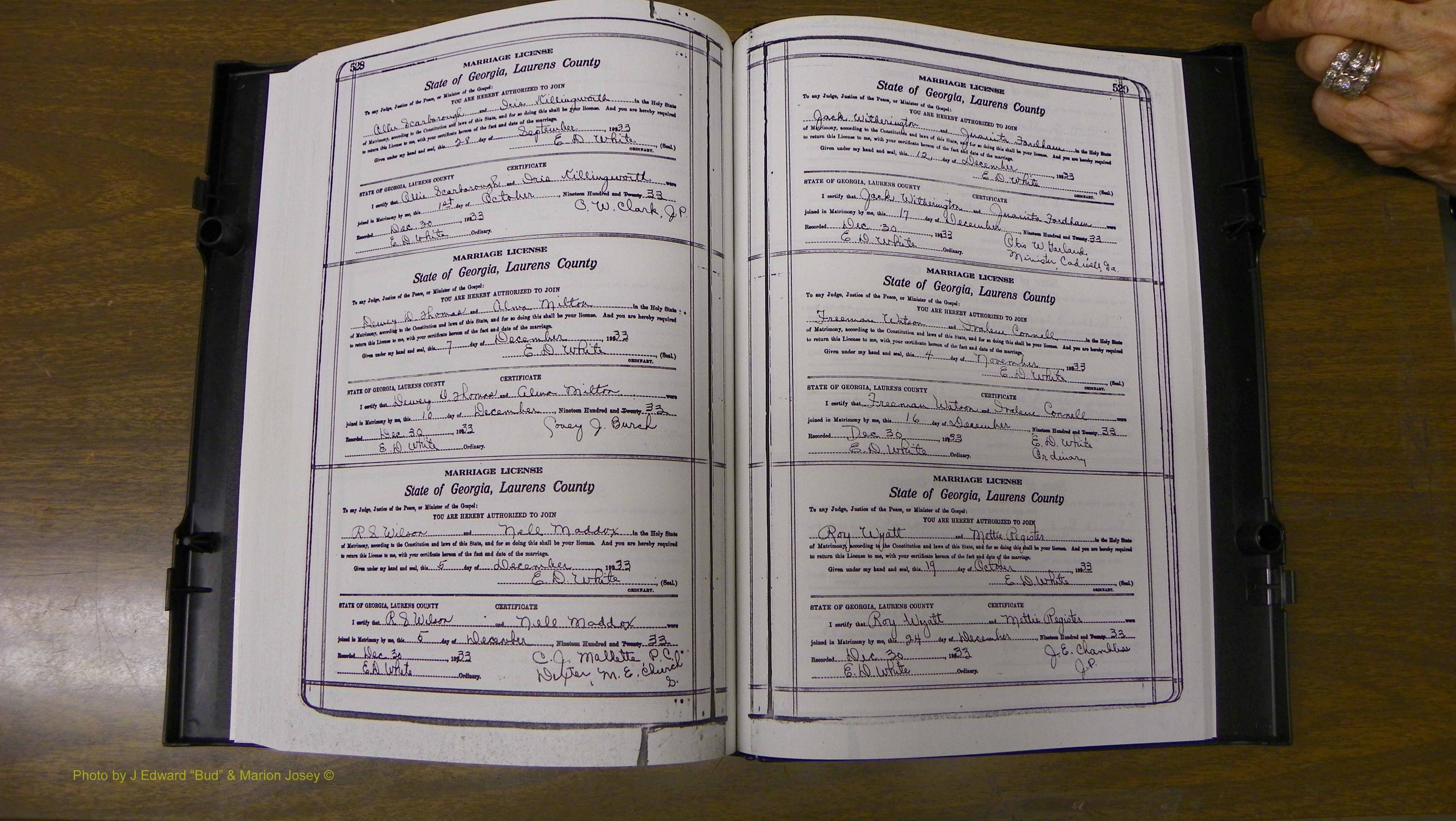 Laurens Co, GA, Marriages Book S, 1924 - 1934, White, P 528-529.JPG