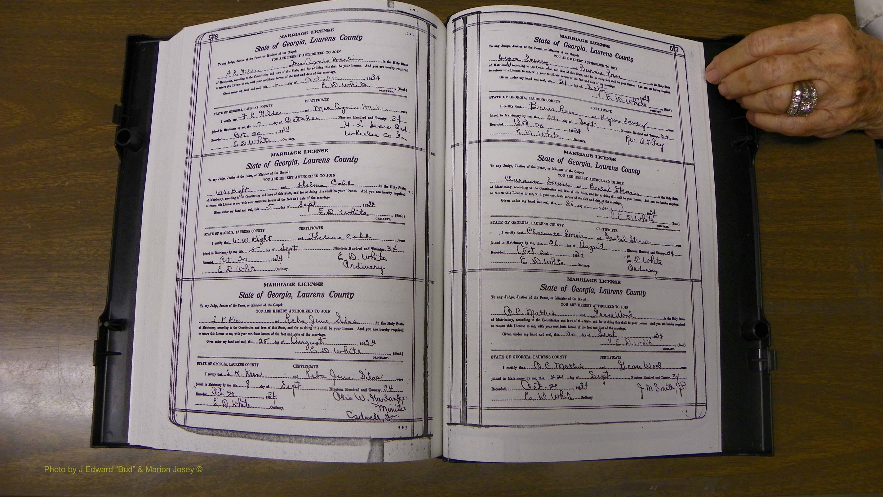 Laurens Co, GA, Marriages Book S, 1924 - 1934, White, P 576-577.JPG