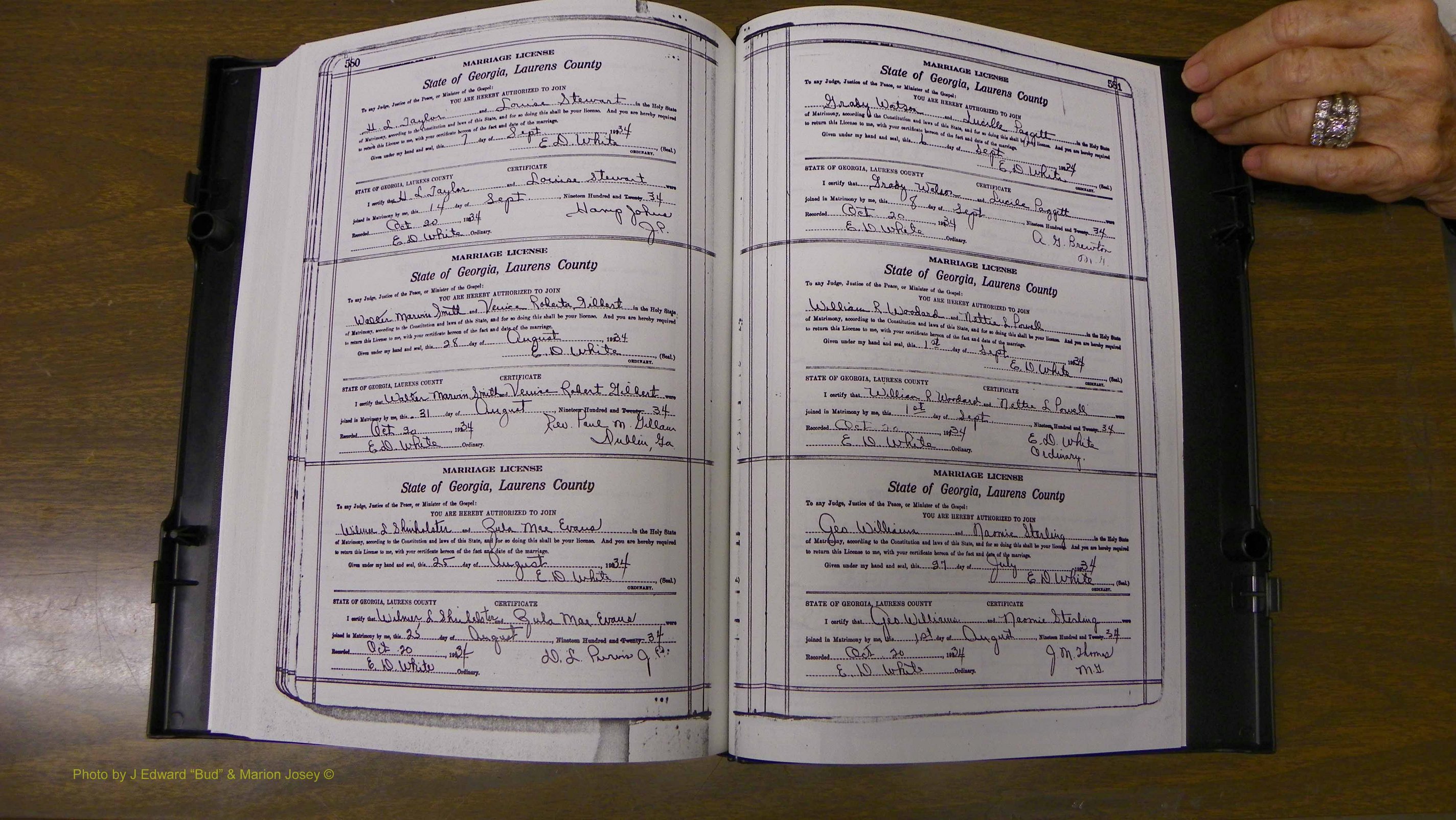 Laurens Co, GA, Marriages Book S, 1924 - 1934, White, P 580-581.JPG