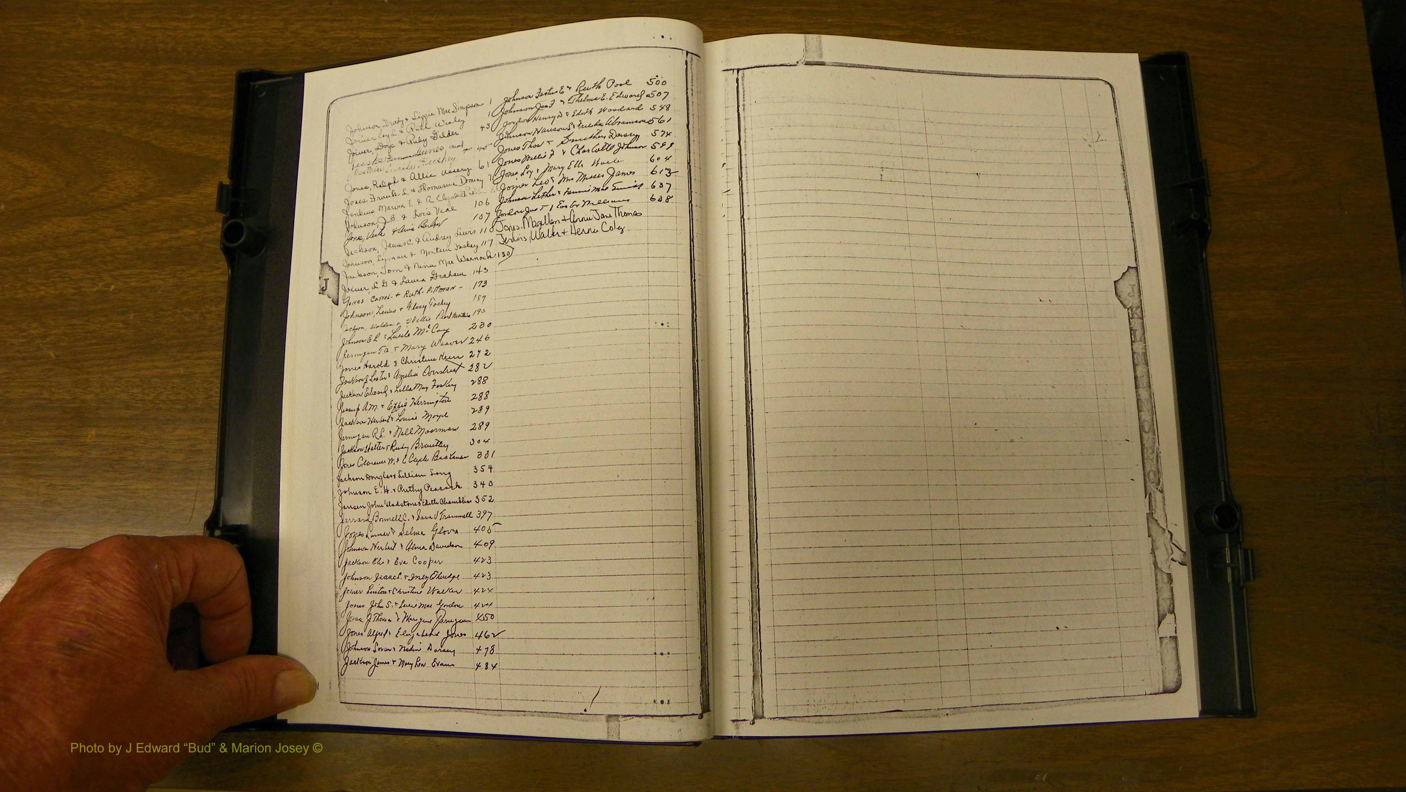 Laurens Co, GA, Marriages Book U, 1934 - 1944, White, Index J.JPG