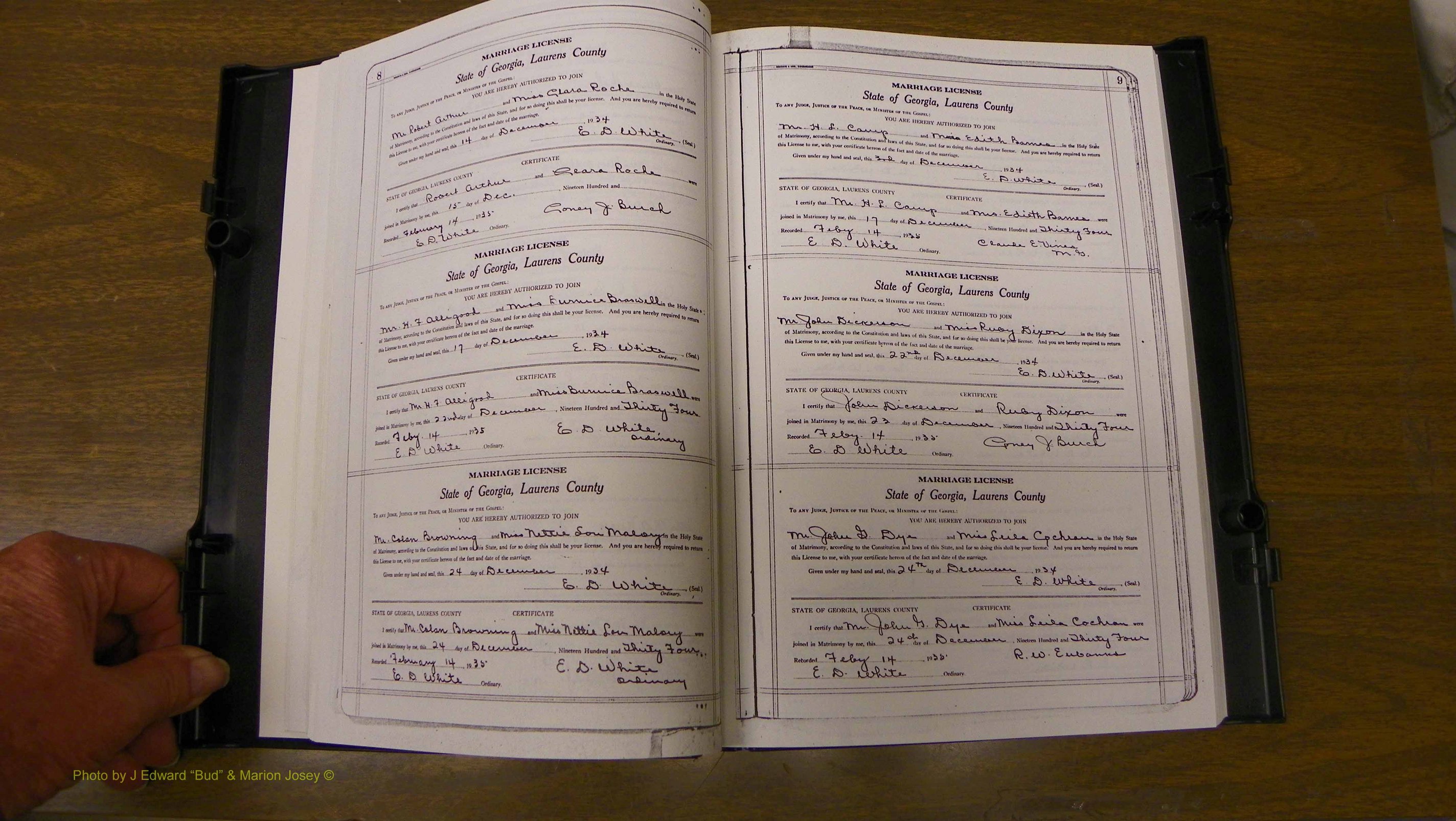 Laurens Co, GA, Marriages Book U, 1934 - 1944, White, P 008-009.JPG
