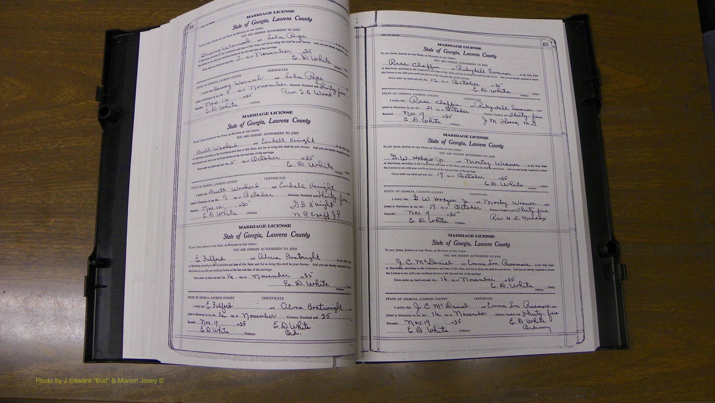 Laurens Co, GA, Marriages Book U, 1934 - 1944, White, P 064-065.JPG