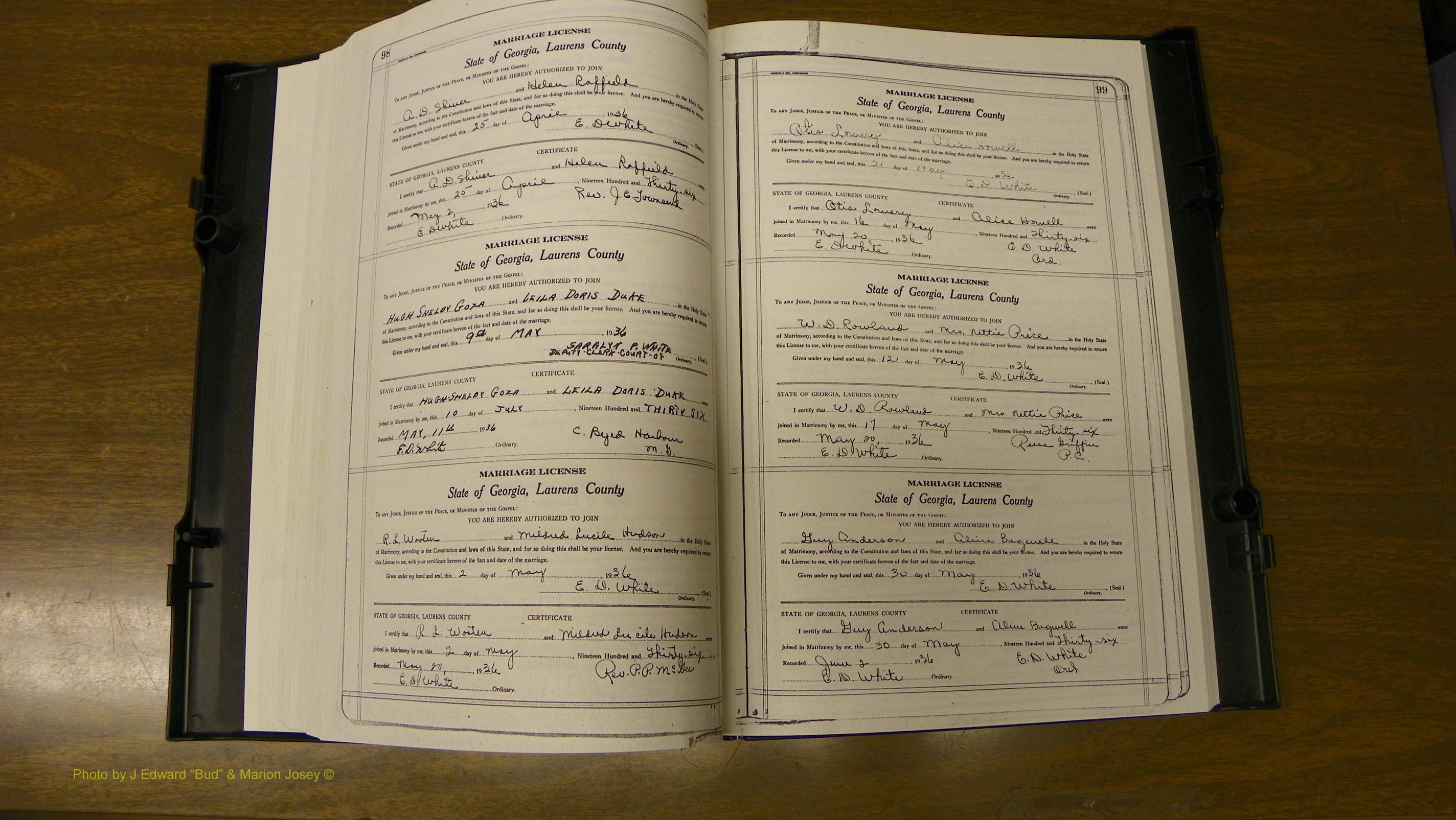 Laurens Co, GA, Marriages Book U, 1934 - 1944, White, P 098-099.JPG