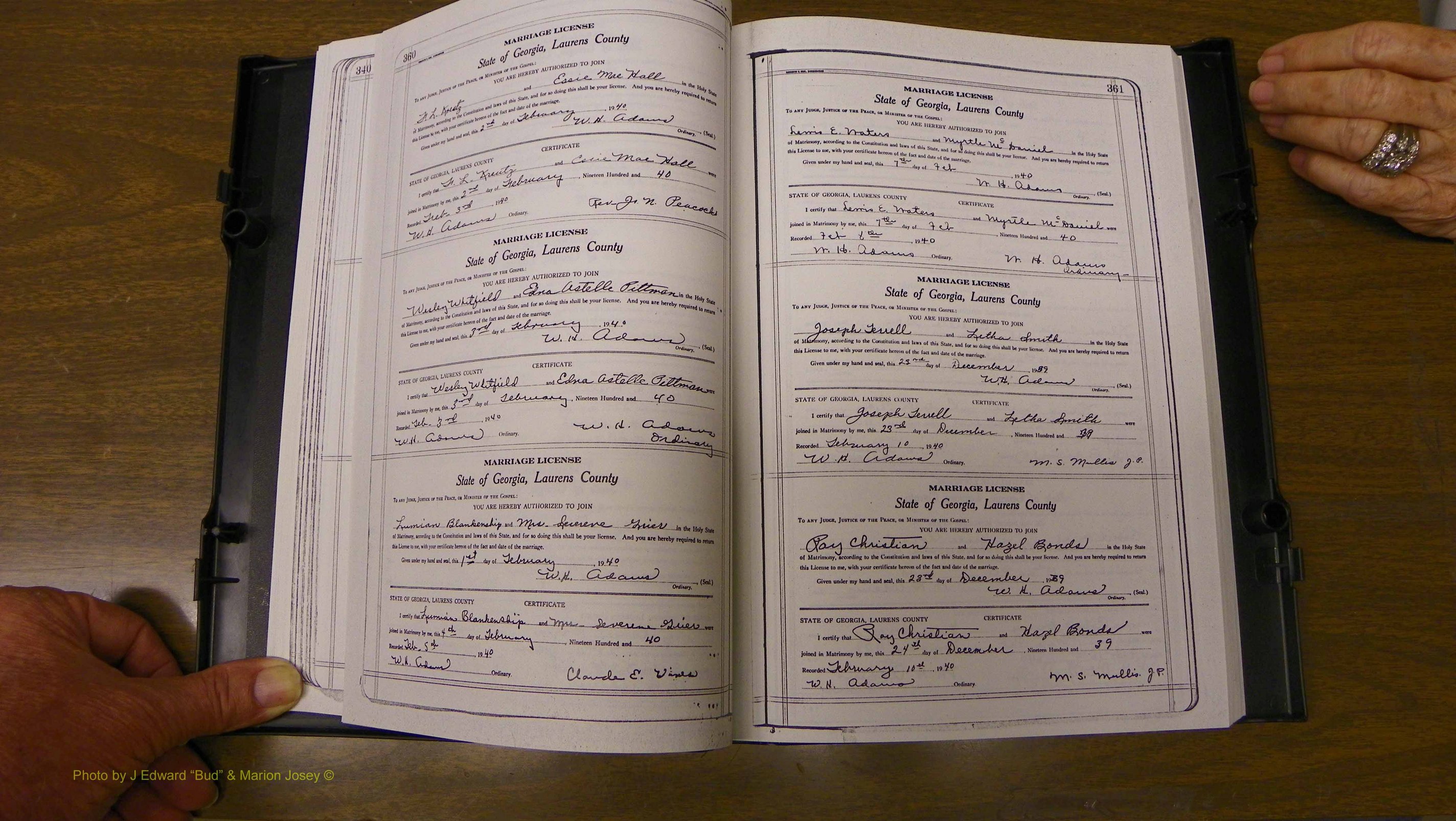 Laurens Co, GA, Marriages Book U, 1934 - 1944, White, P 360-361.JPG
