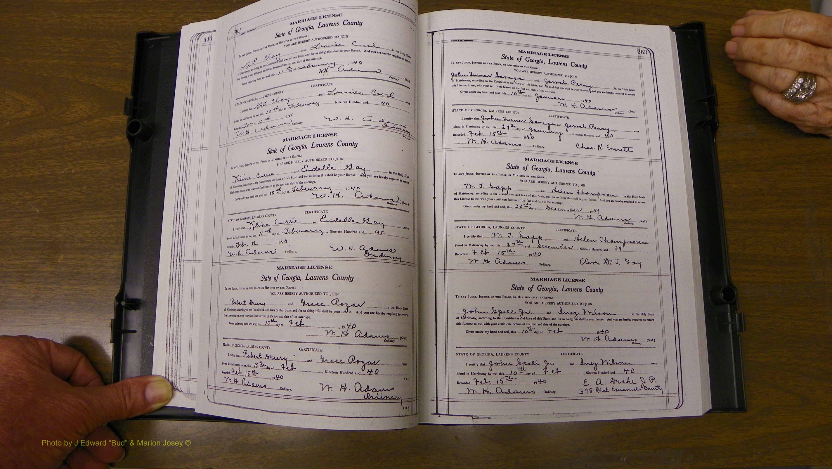 Laurens Co, GA, Marriages Book U, 1934 - 1944, White, P 362-363.JPG
